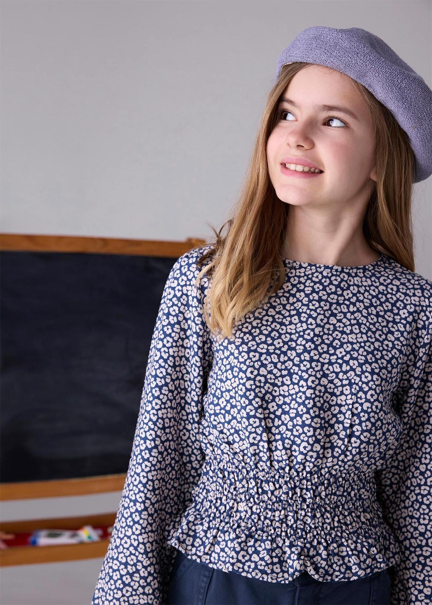 Mayoral Kız Çocuk Baskılı Bluz Petrol 7196