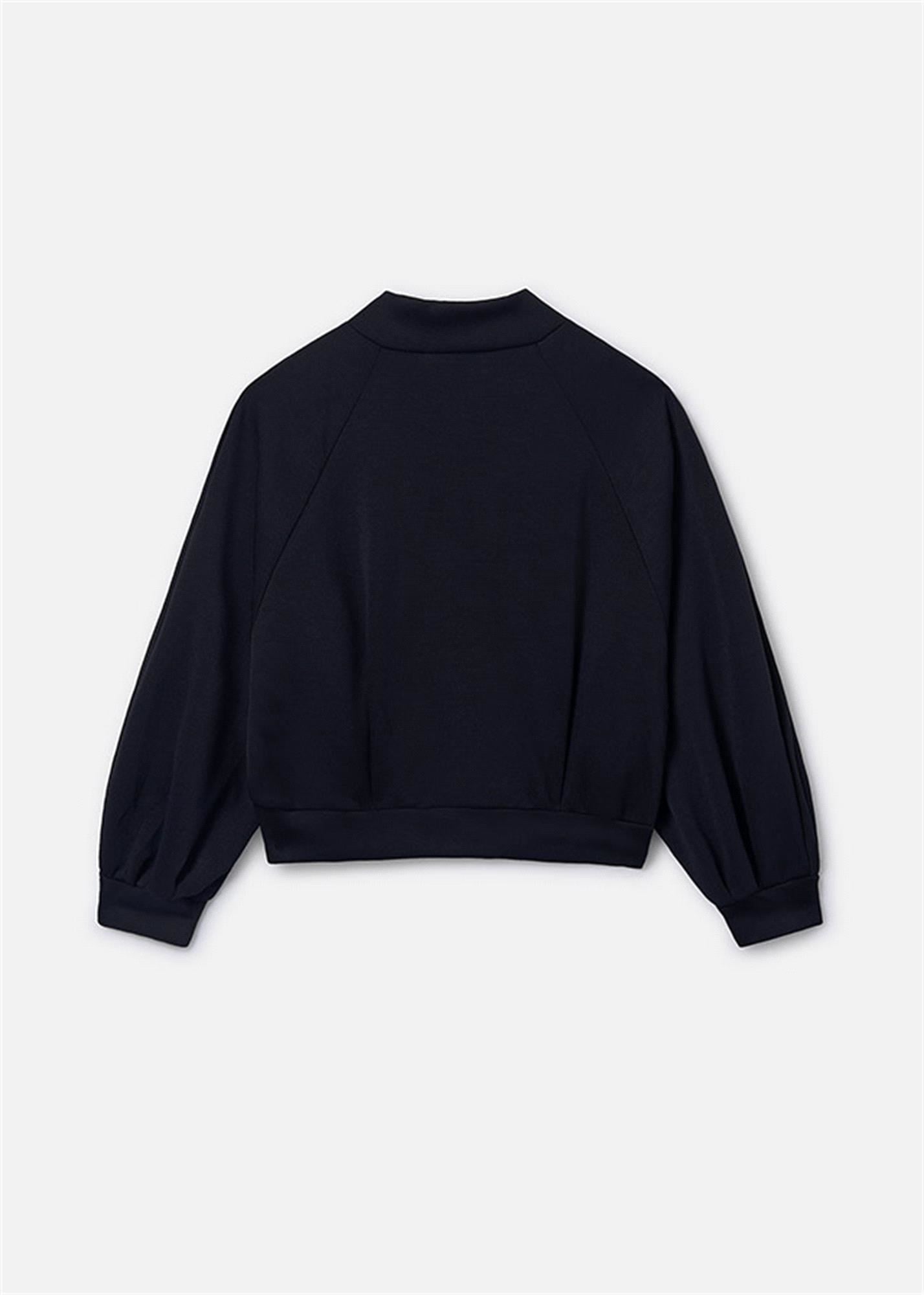 Mayoral Kız Çocuk Baskılı Fermuarlı Sweatshirt Siyah 6409