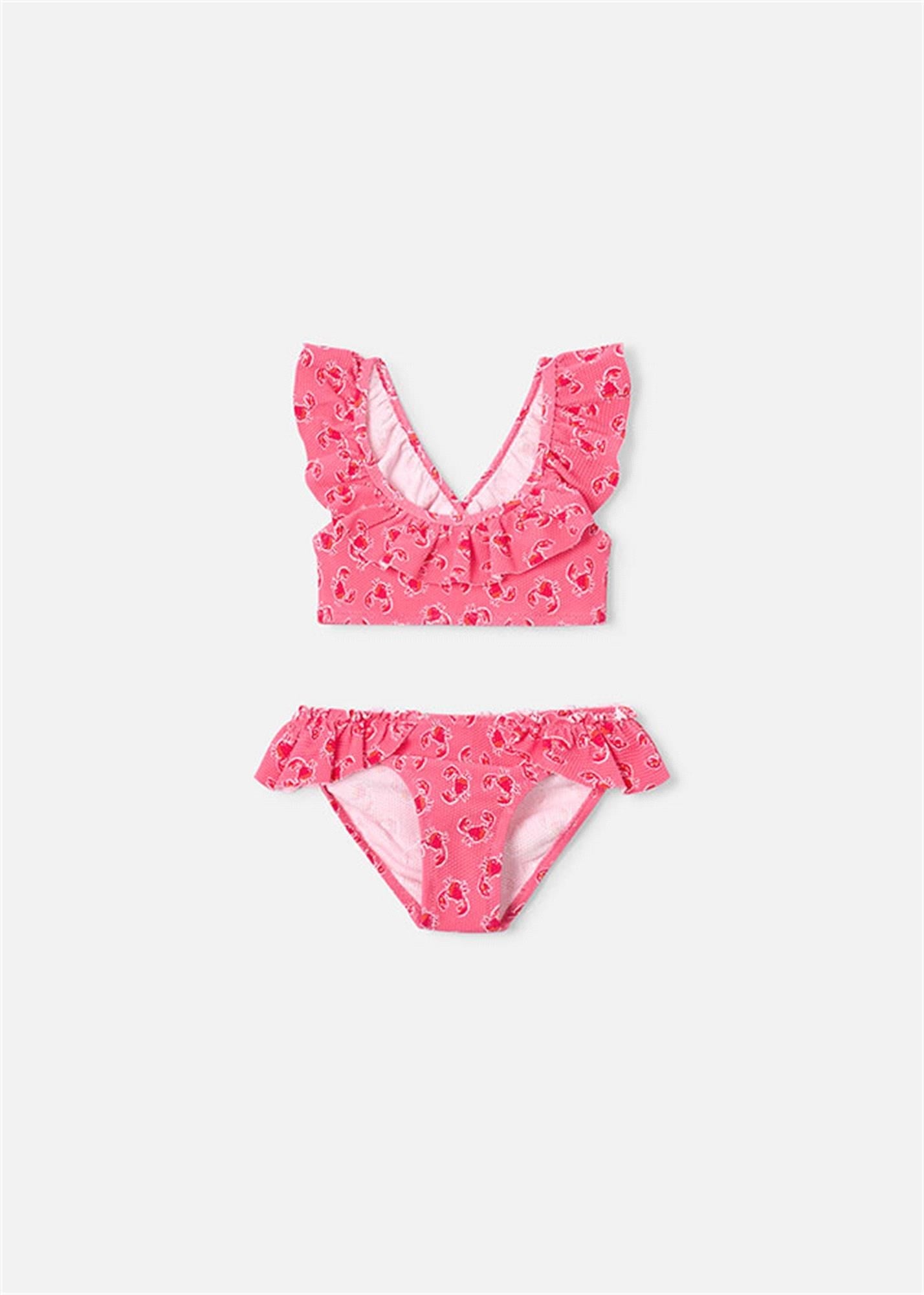 Mayoral Kız Çocuk Baskılı Fırfırlı Bikini Takımı Pembe 3734
