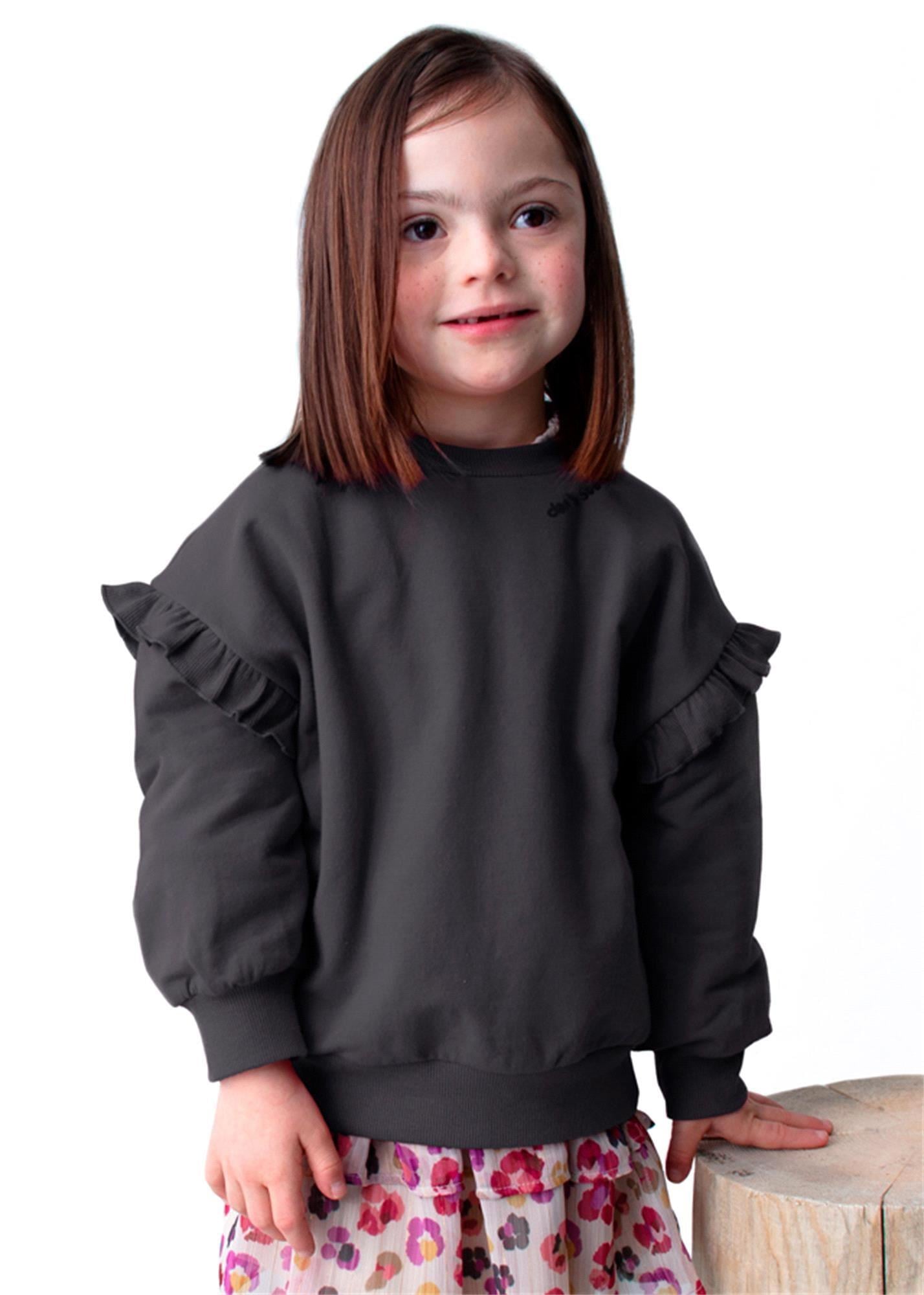 Mayoral Kız Çocuk Baskılı Sweatshirt Koyu Gri 4433