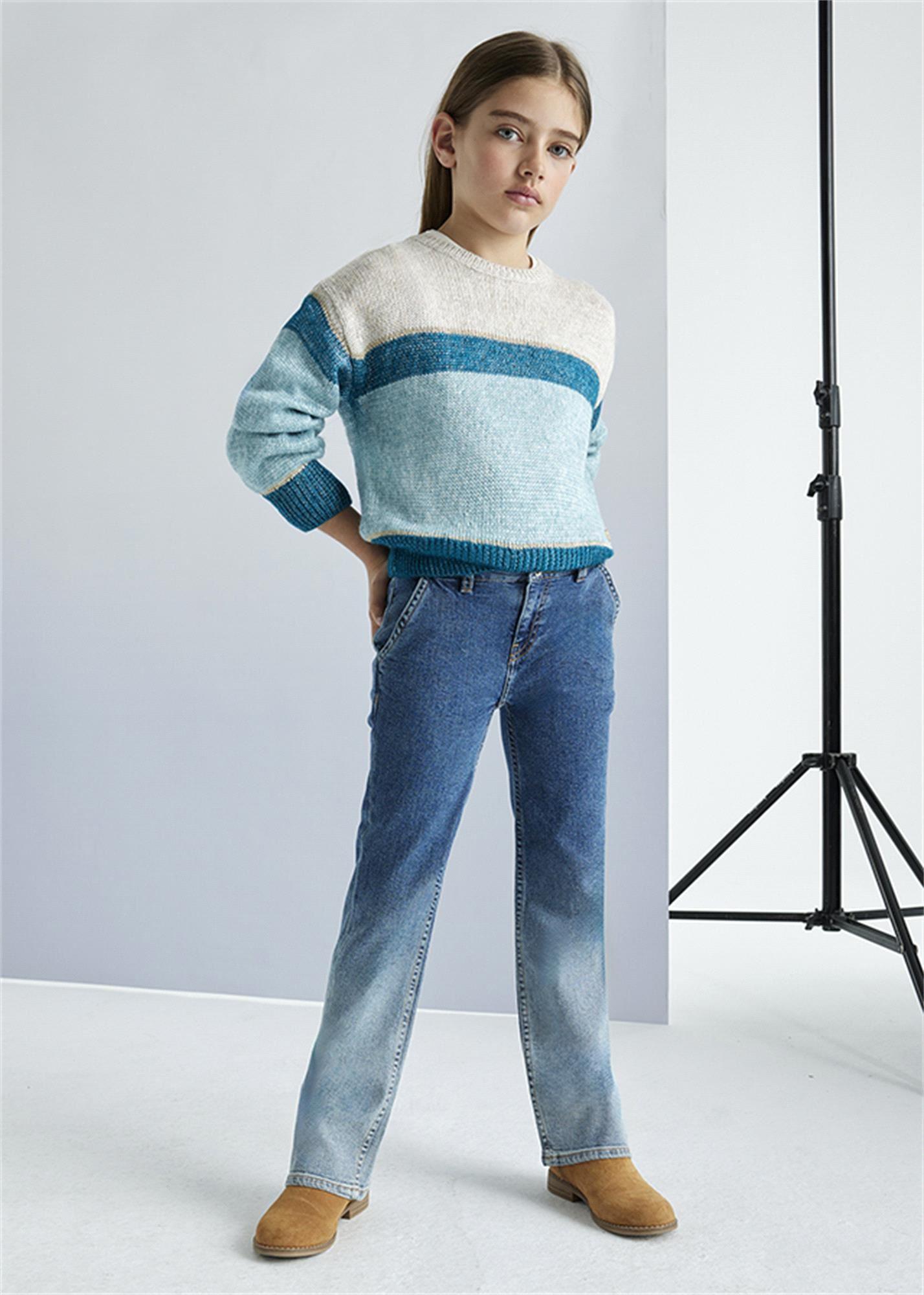 Mayoral Kız Çocuk Bol Paça Pantolon Mavi 7547