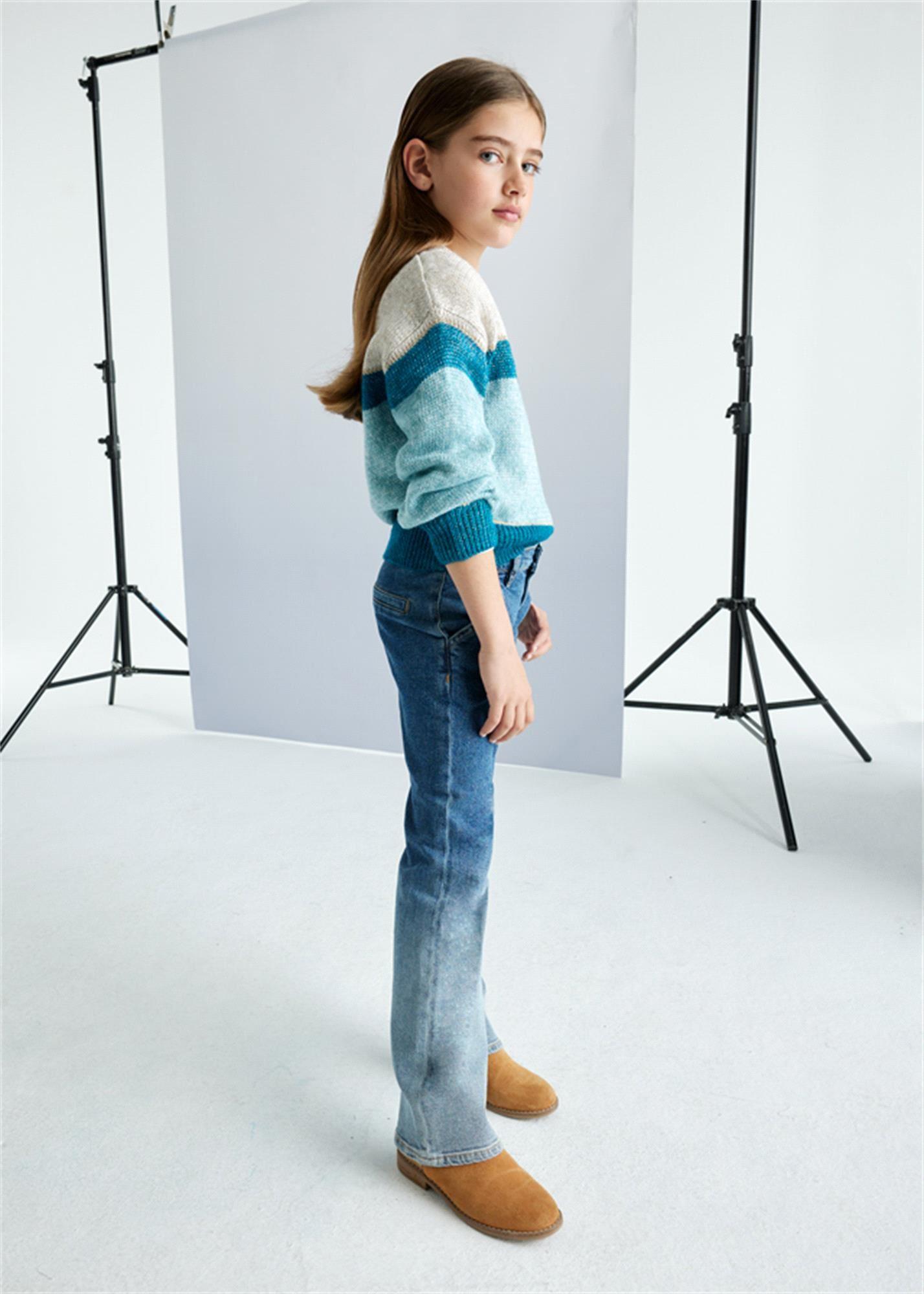 Mayoral Kız Çocuk Bol Paça Pantolon Mavi 7547