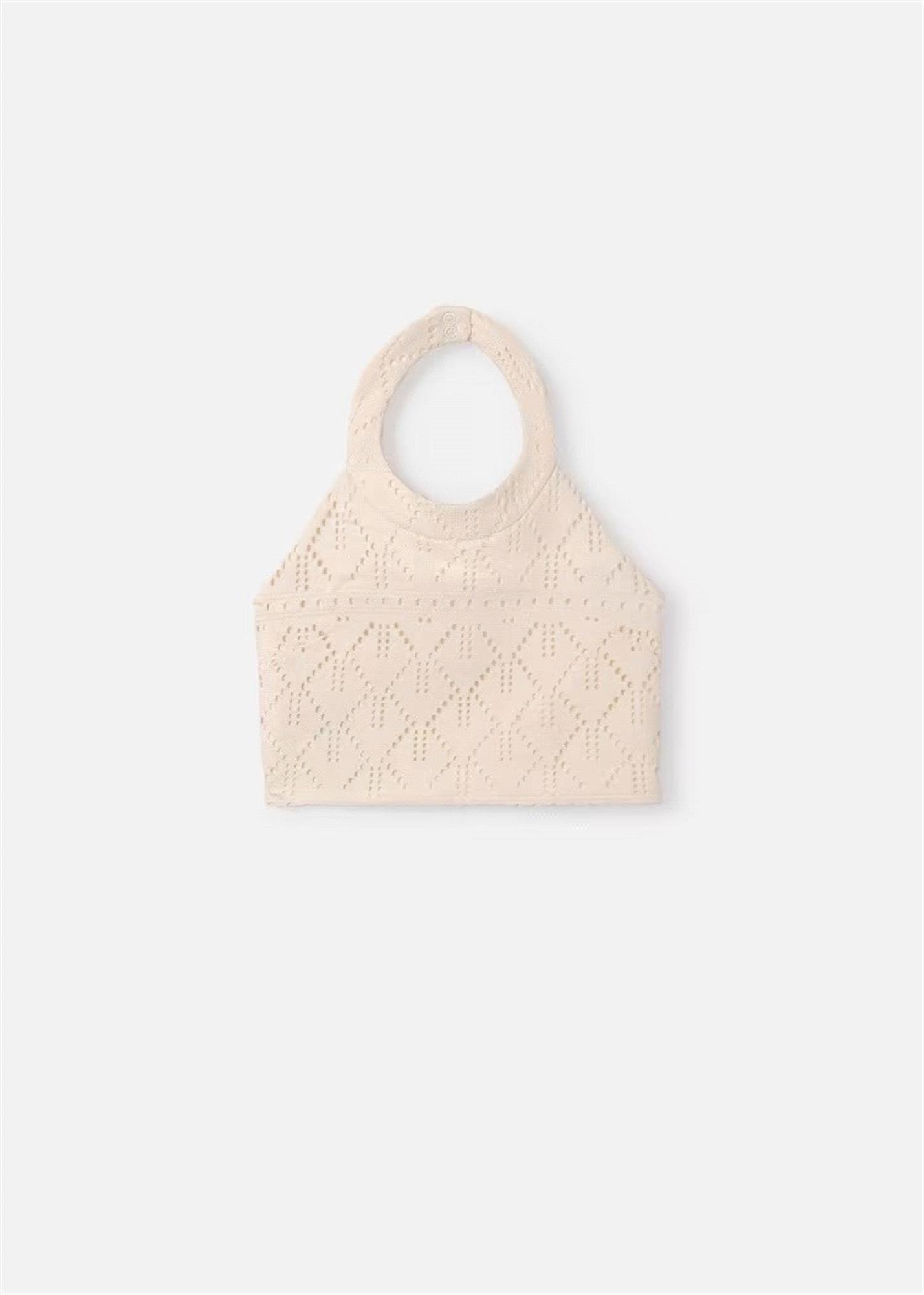 Mayoral Kız Çocuk Boyundan Bağlamalı Kolsuz Bluz Krem 6025