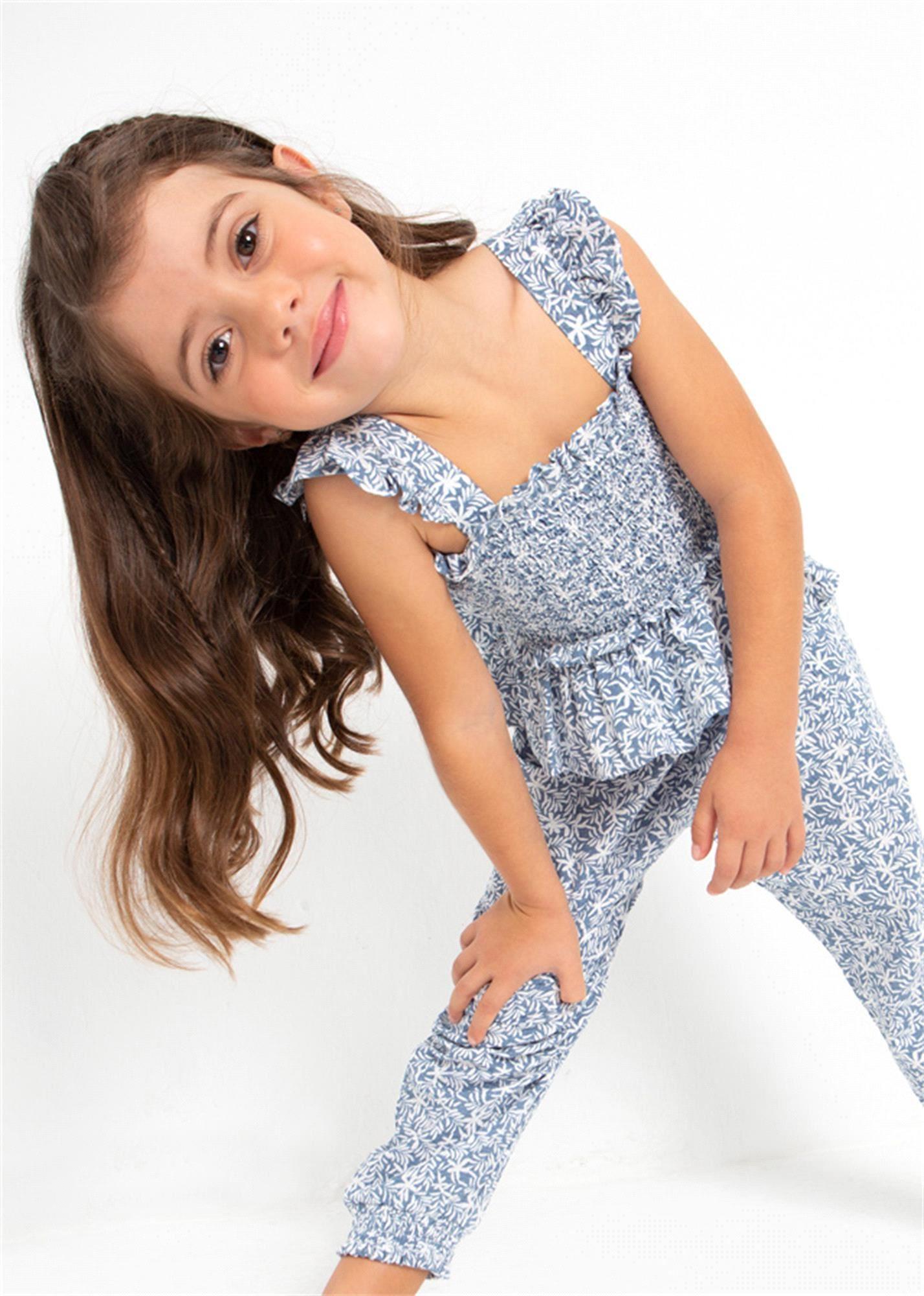 Mayoral Kız Çocuk Büzgülü Bluz Mavi 3141