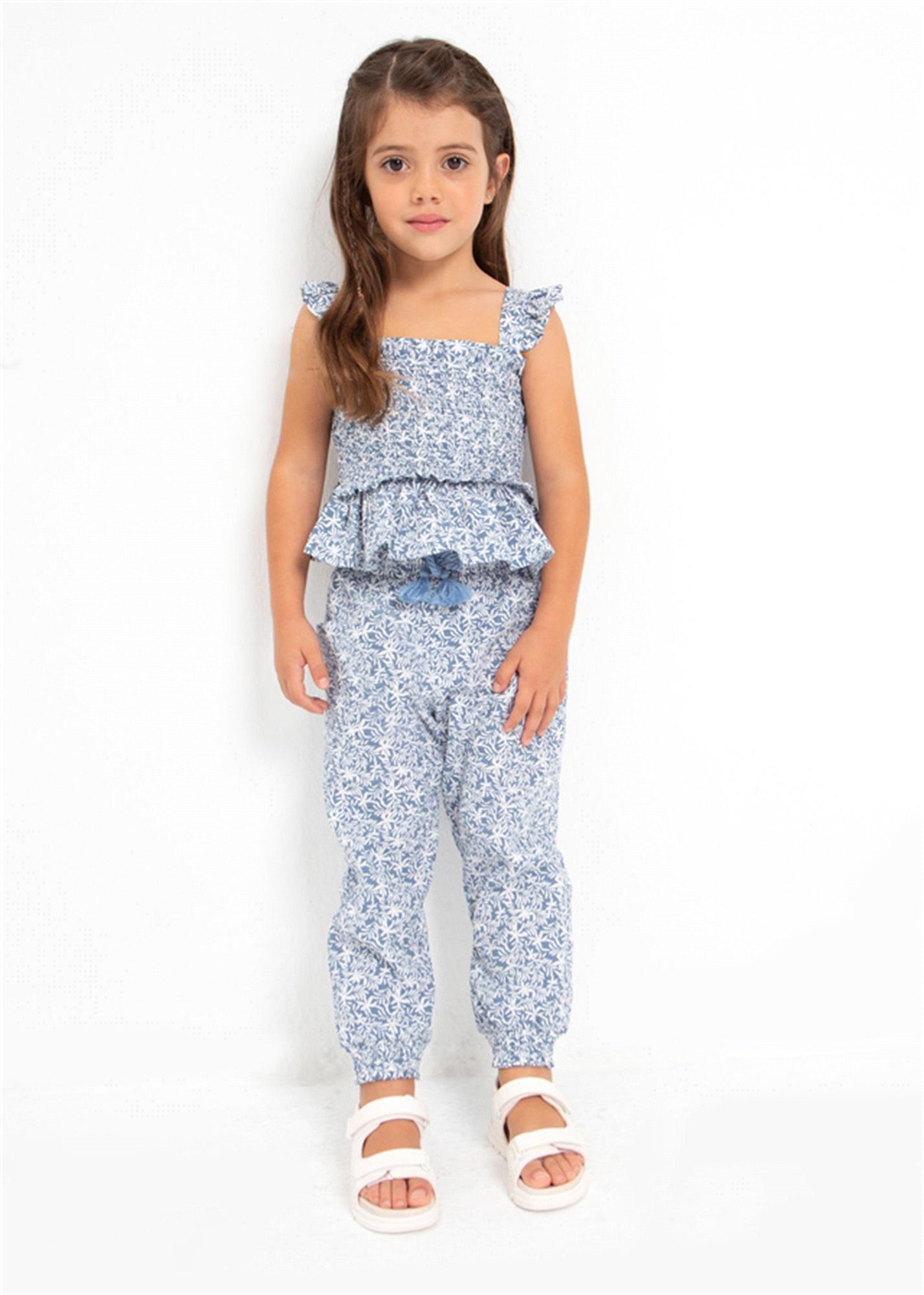 Mayoral Kız Çocuk Büzgülü Bluz Mavi 3141