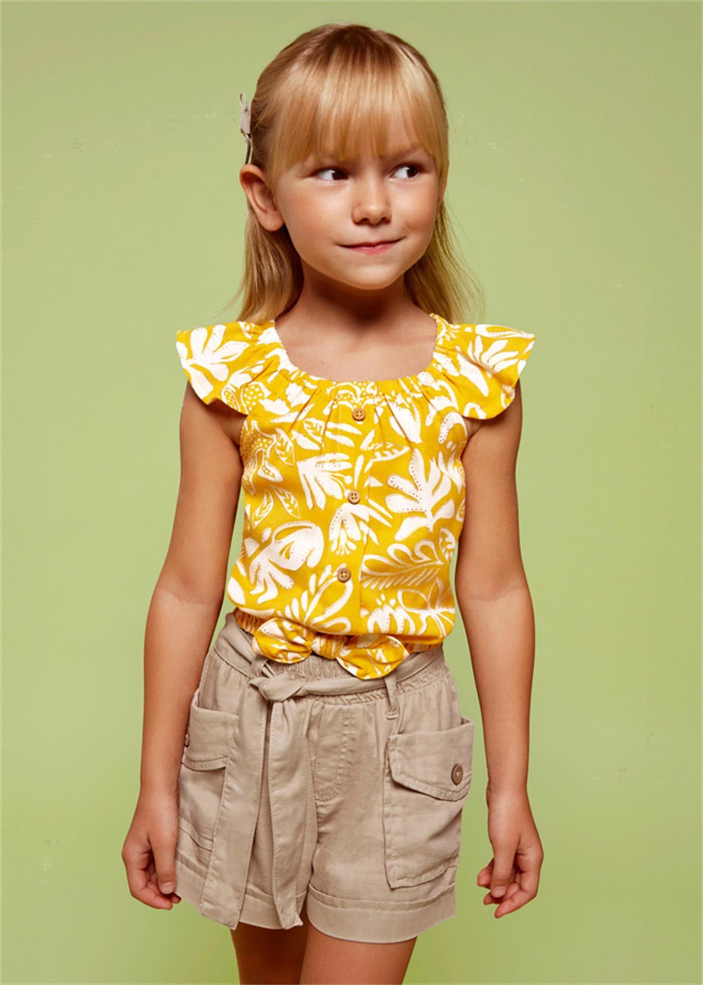 Mayoral Kız Çocuk Cepli Şort Bej 3252