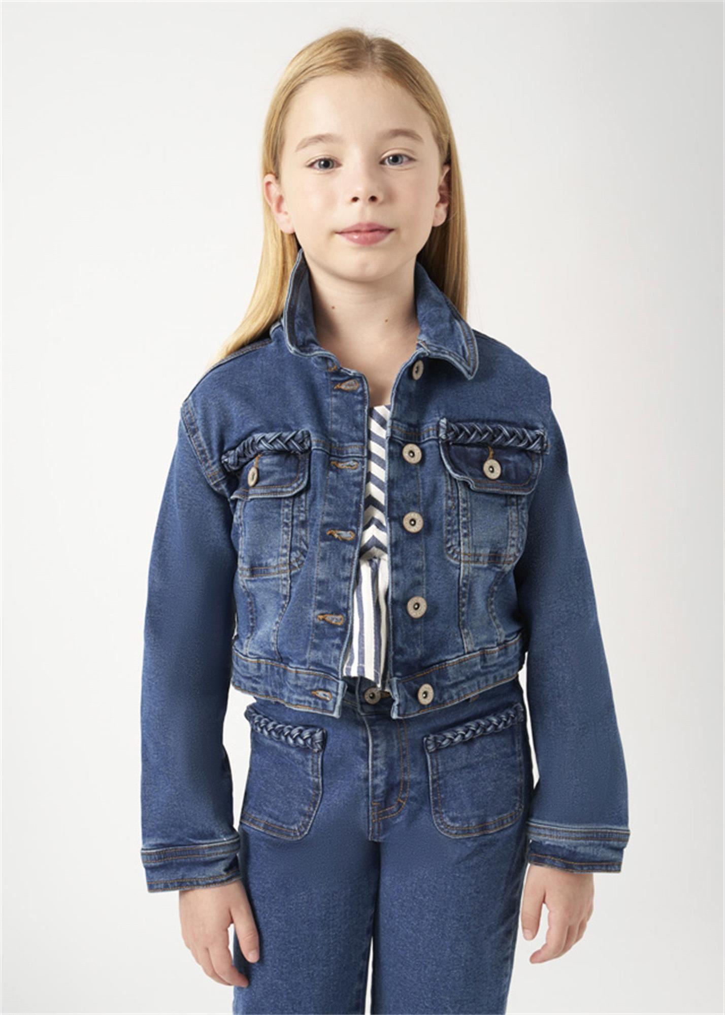 Mayoral Kız Çocuk Denim Kot Ceket Lacivert 6460