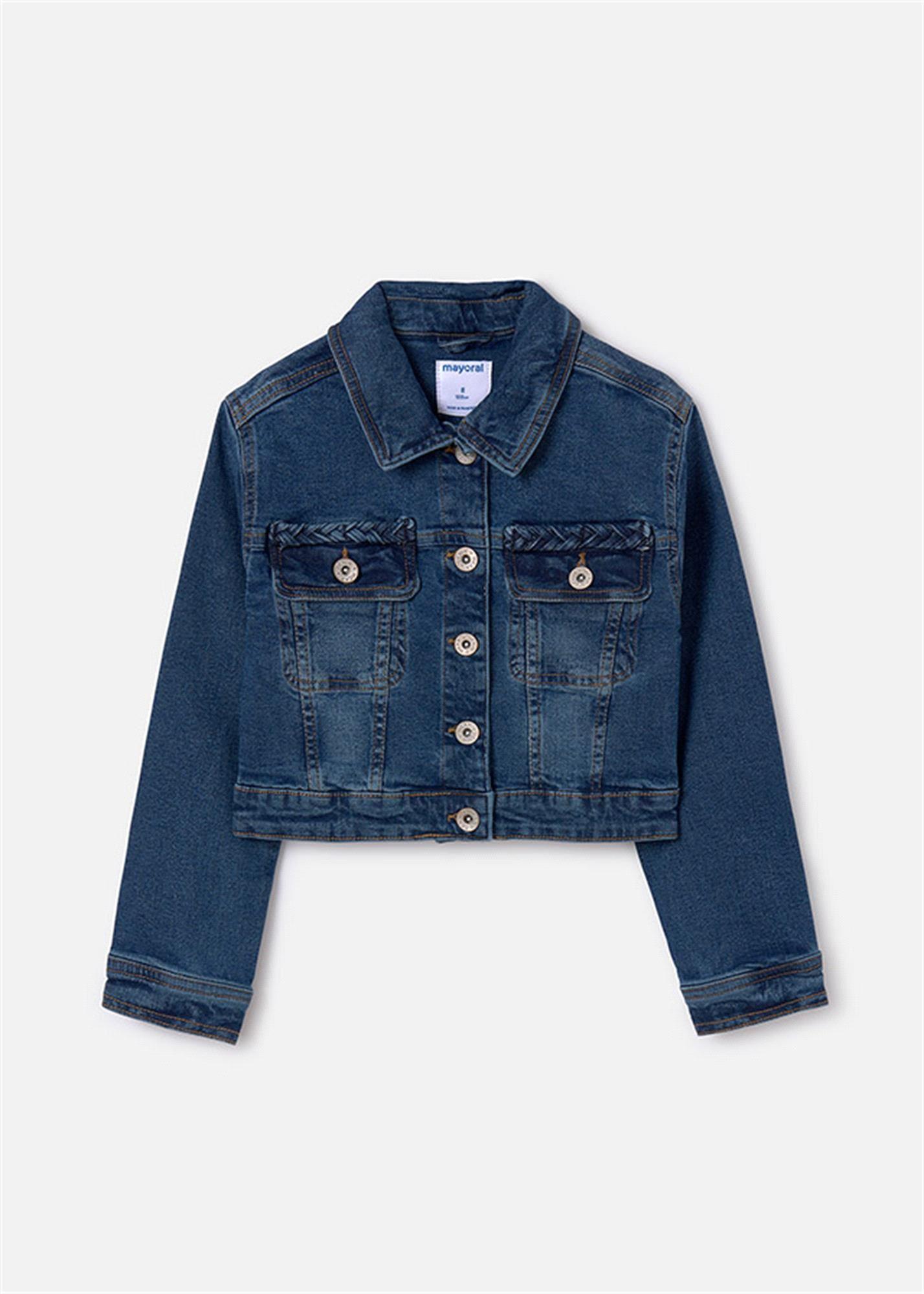 Mayoral Kız Çocuk Denim Kot Ceket Lacivert 6460