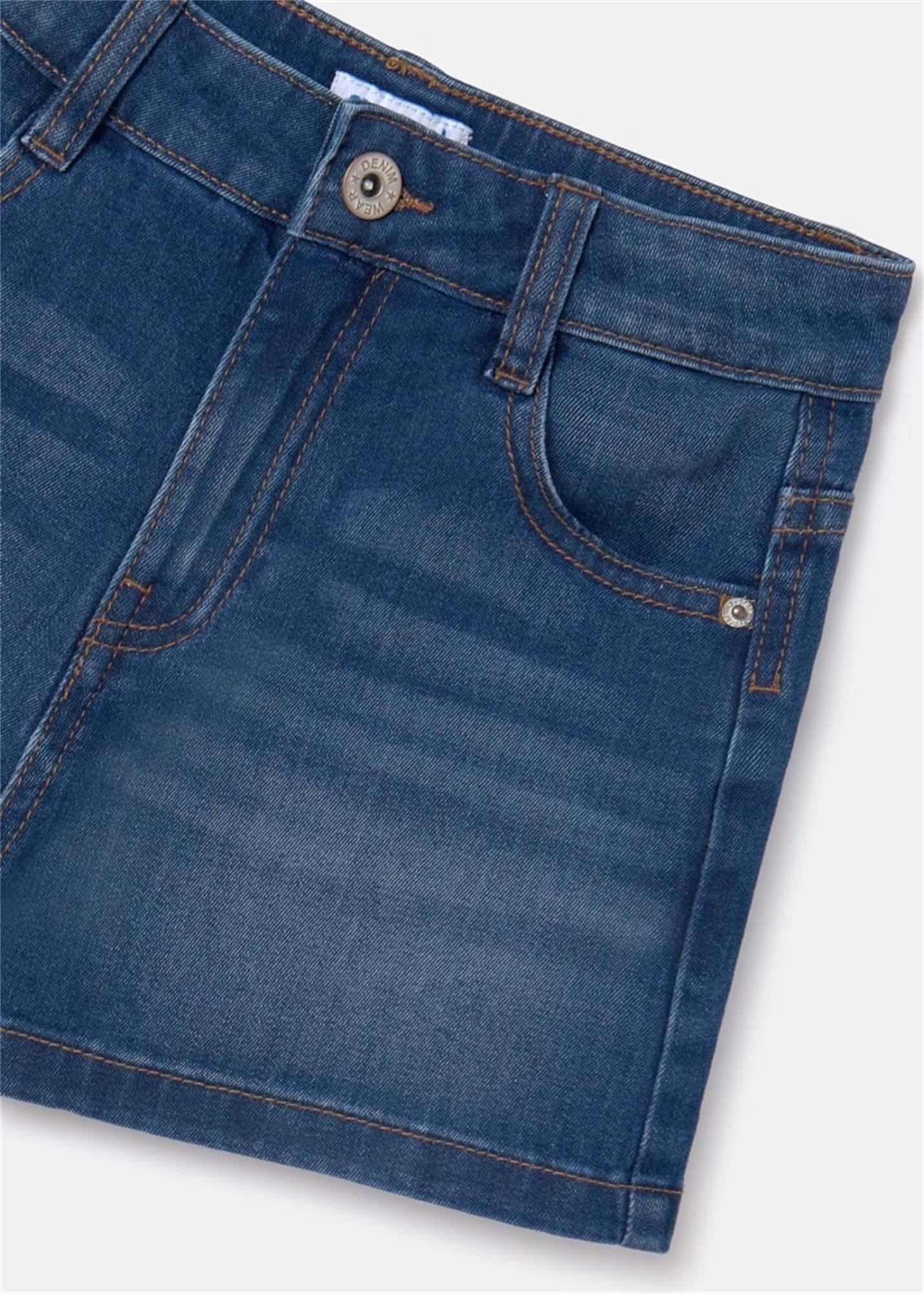 Mayoral Kız Çocuk Denim Kot Şort Lacivert 235
