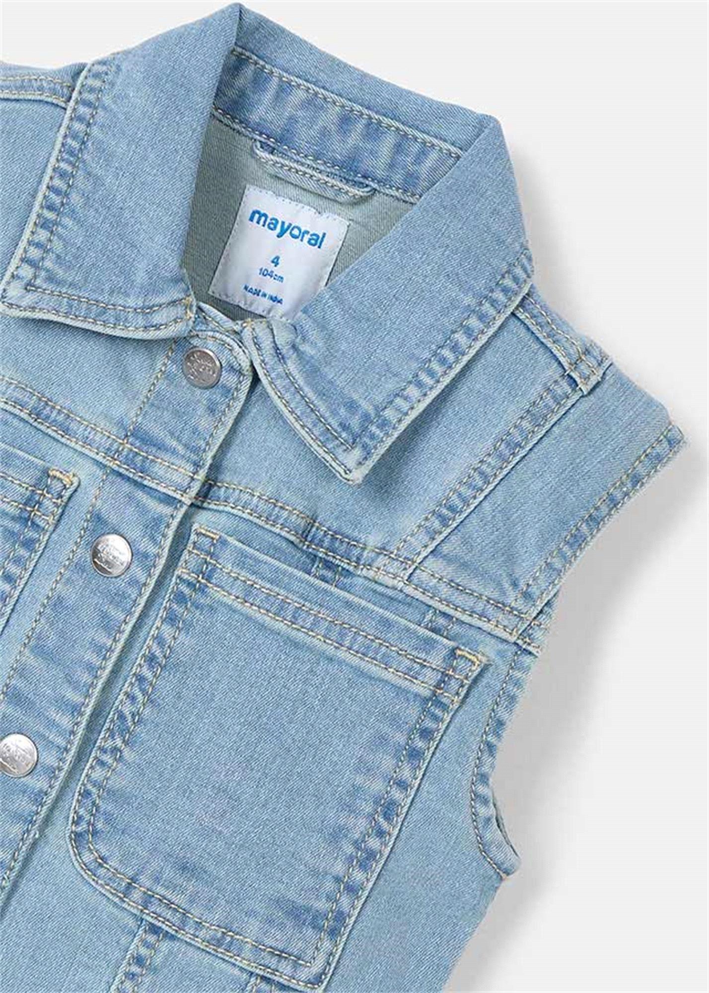 Mayoral Kız Çocuk Denim Yelek Açık Mavi 3364