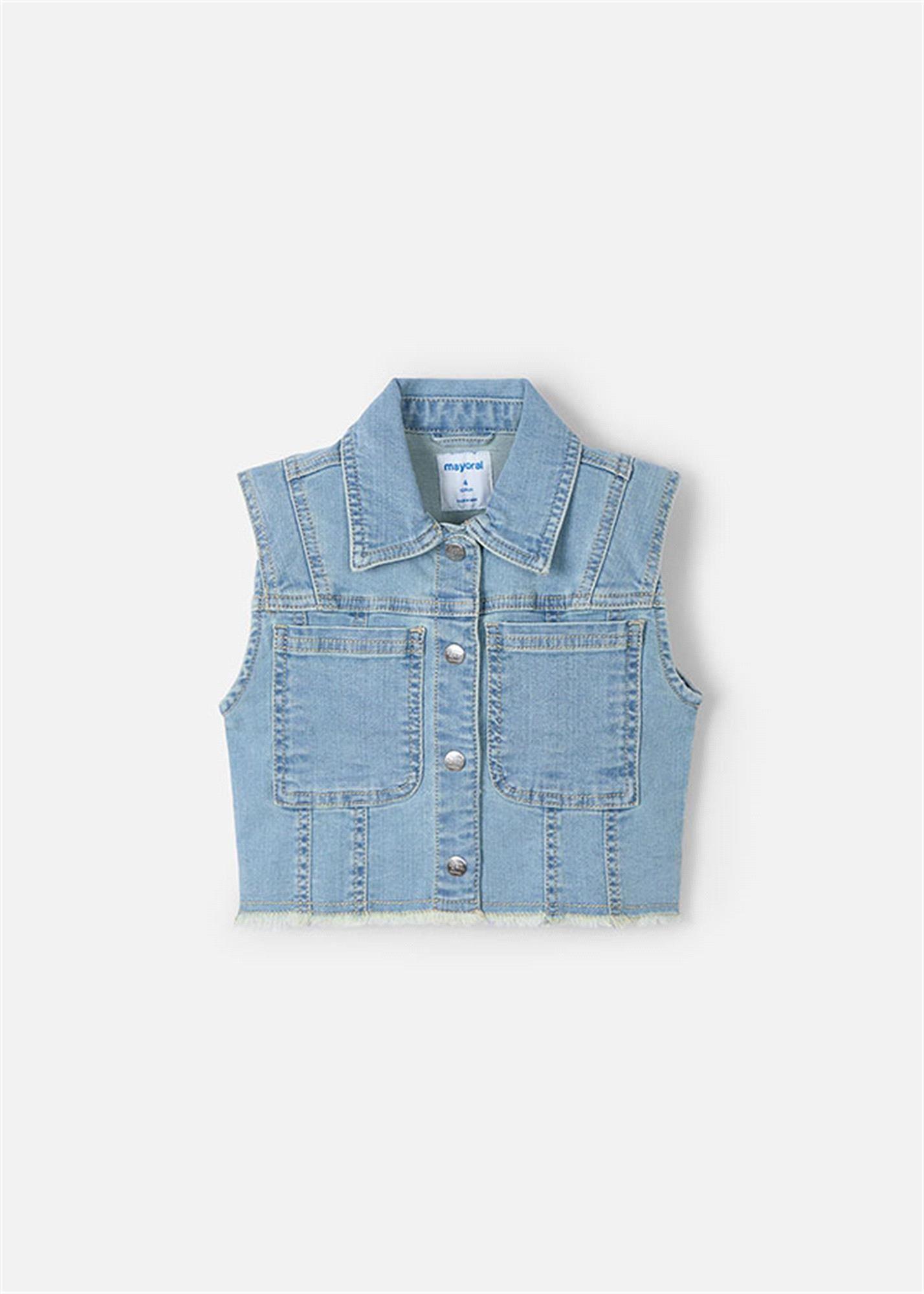 Mayoral Kız Çocuk Denim Yelek Açık Mavi 3364