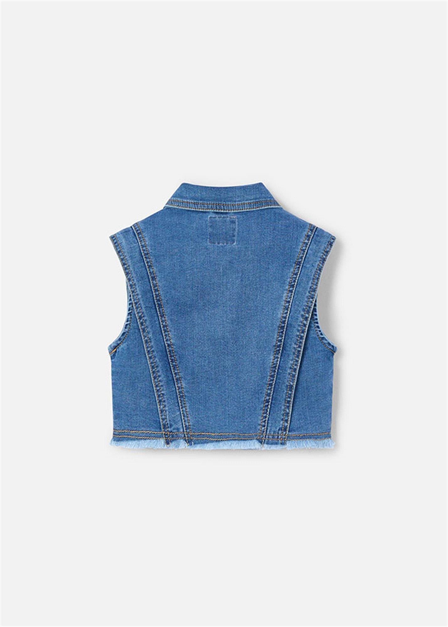 Mayoral Kız Çocuk Denim Yelek Mavi 3364