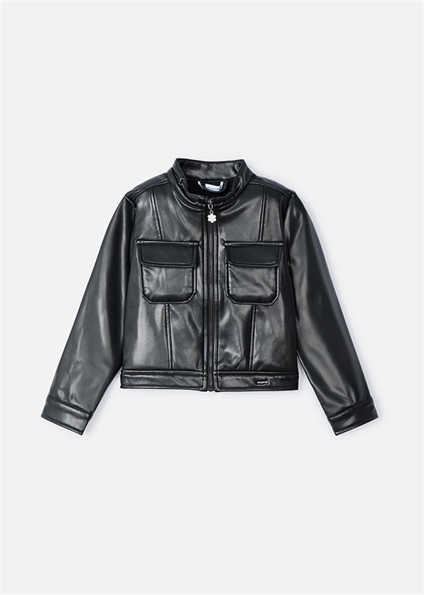 Mayoral Kız Çocuk Deri Ceket Siyah 4483