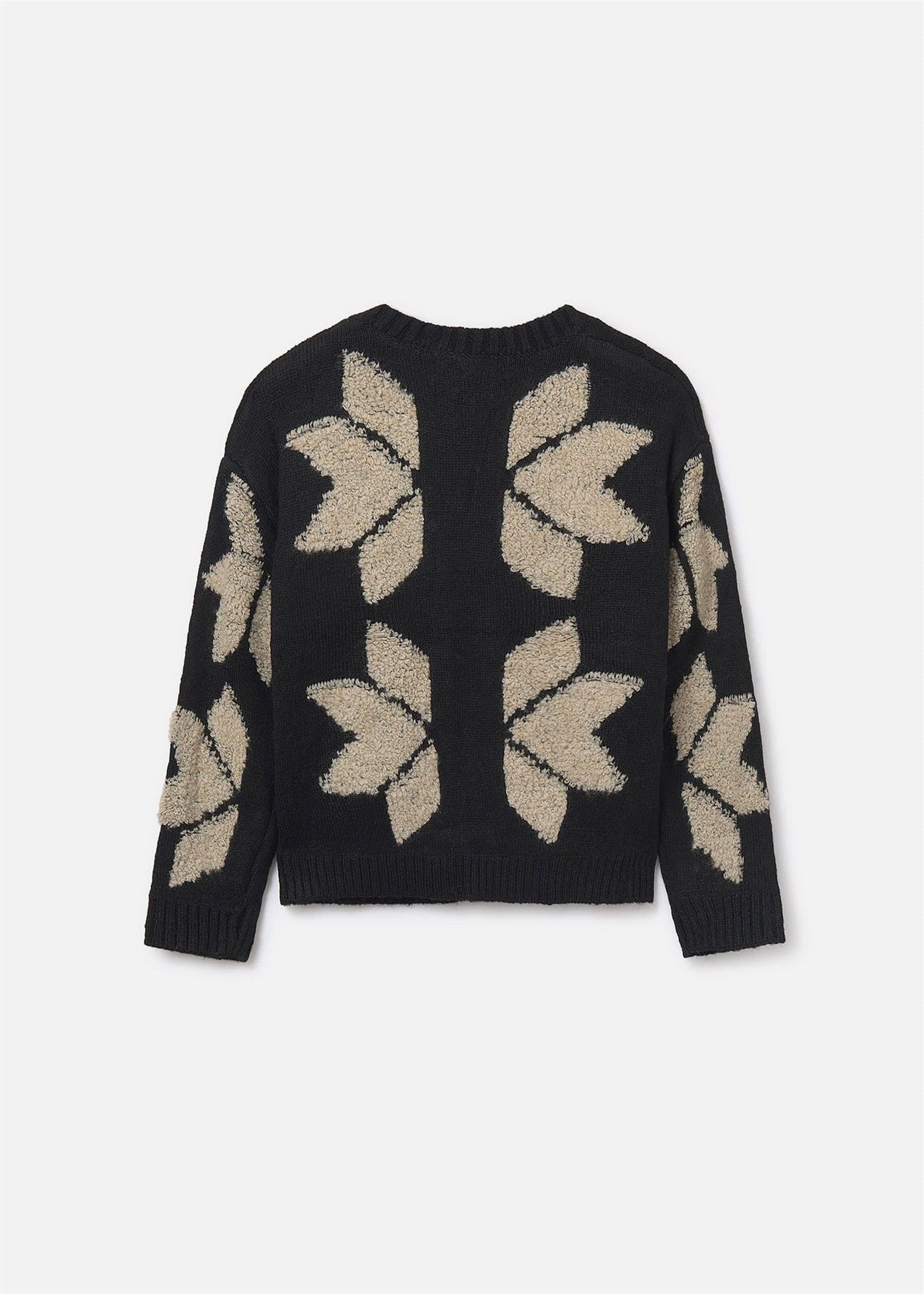 Mayoral Kız Çocuk Desenli Yün Ceket Siyah 7318