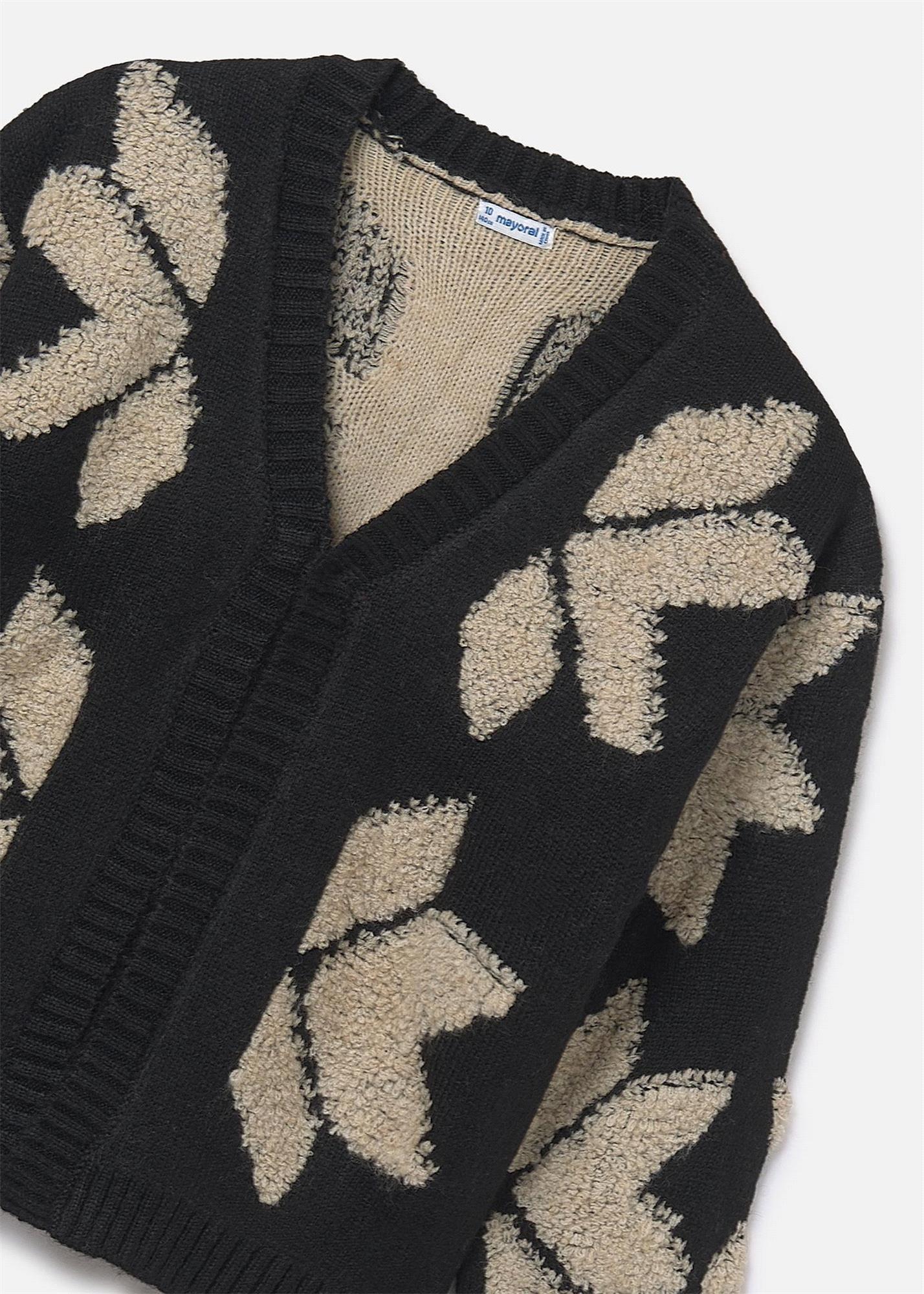 Mayoral Kız Çocuk Desenli Yün Ceket Siyah 7318