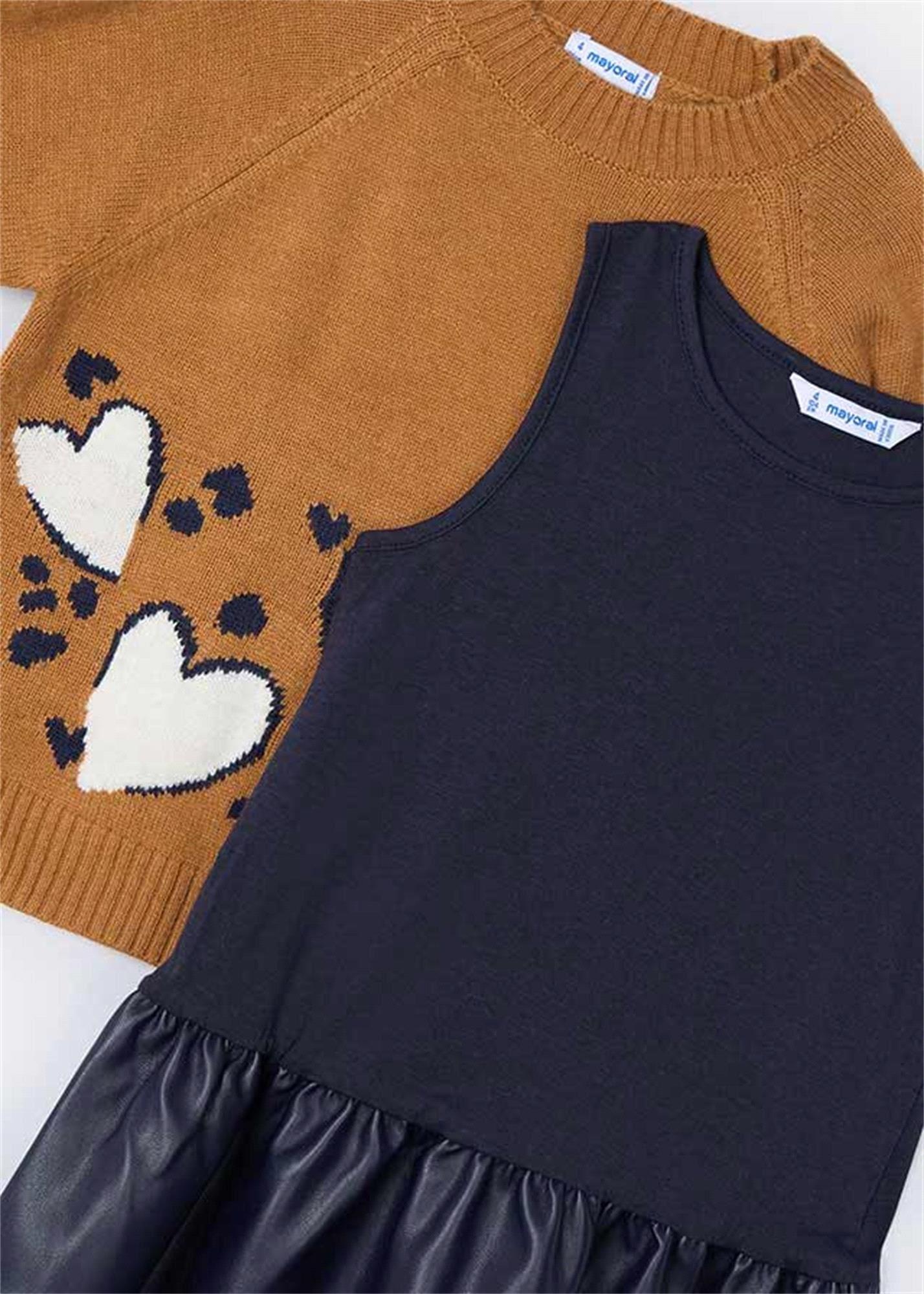 Mayoral Kız Çocuk Elbise Kahverengi 4925