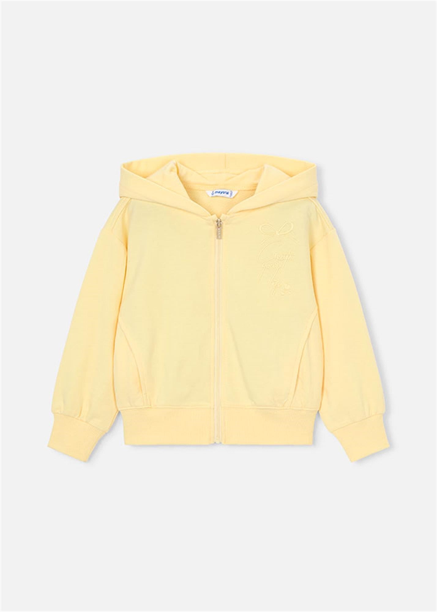 Mayoral Kız Çocuk Fermuarlı Kapüşonlu Sweatshirt Sarı 3457