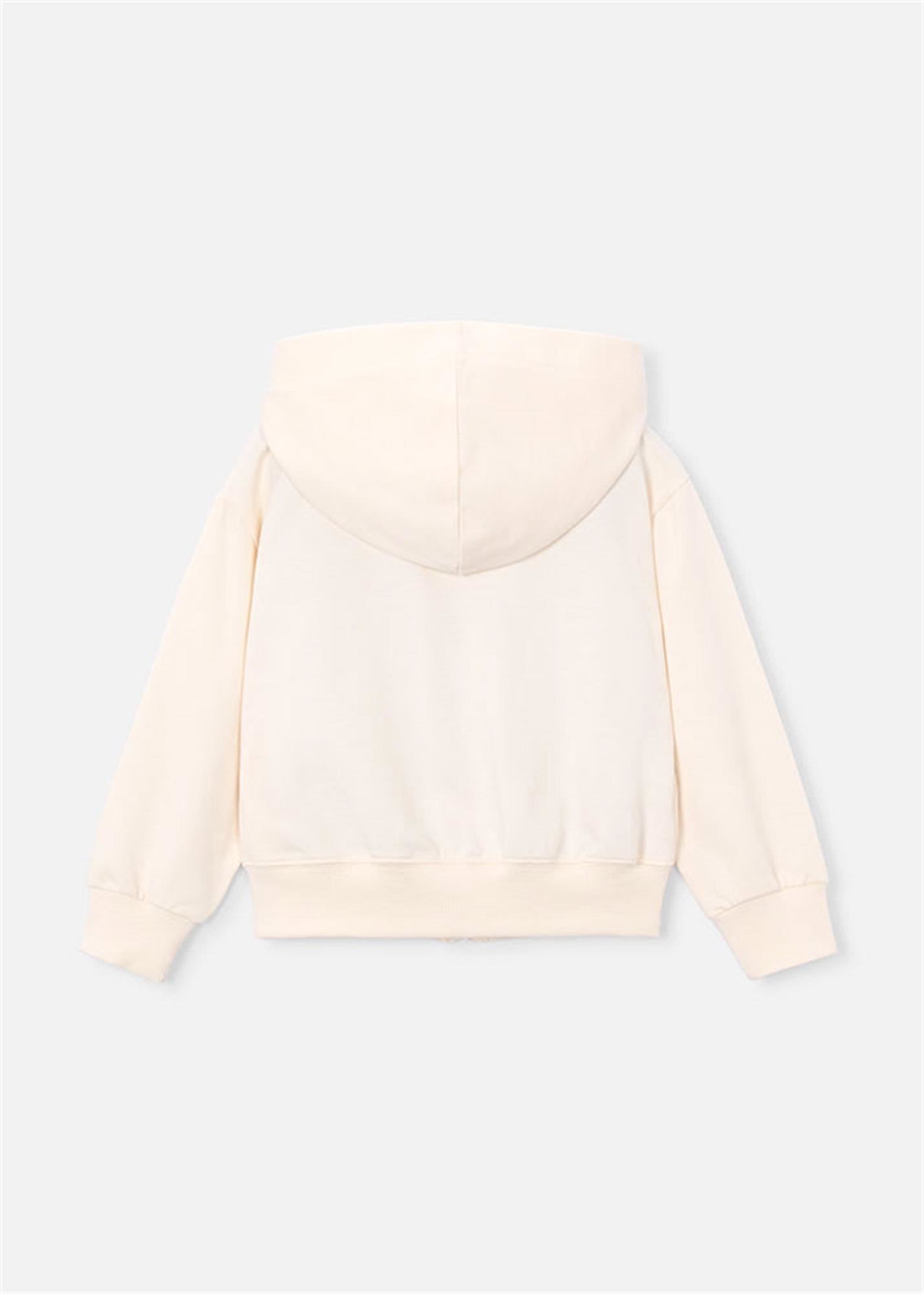 Mayoral Kız Çocuk Fermuarlı Kapüşonlu Sweatshirt Krem 3457