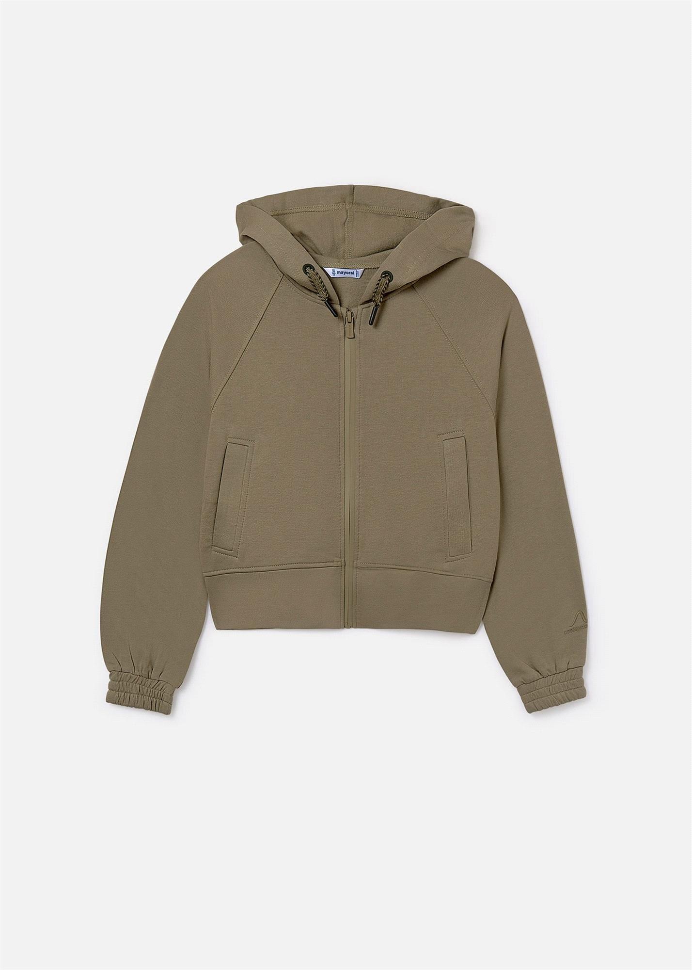 Mayoral Kız Çocuk Fermuarlı Sweatshirt Haki 7439