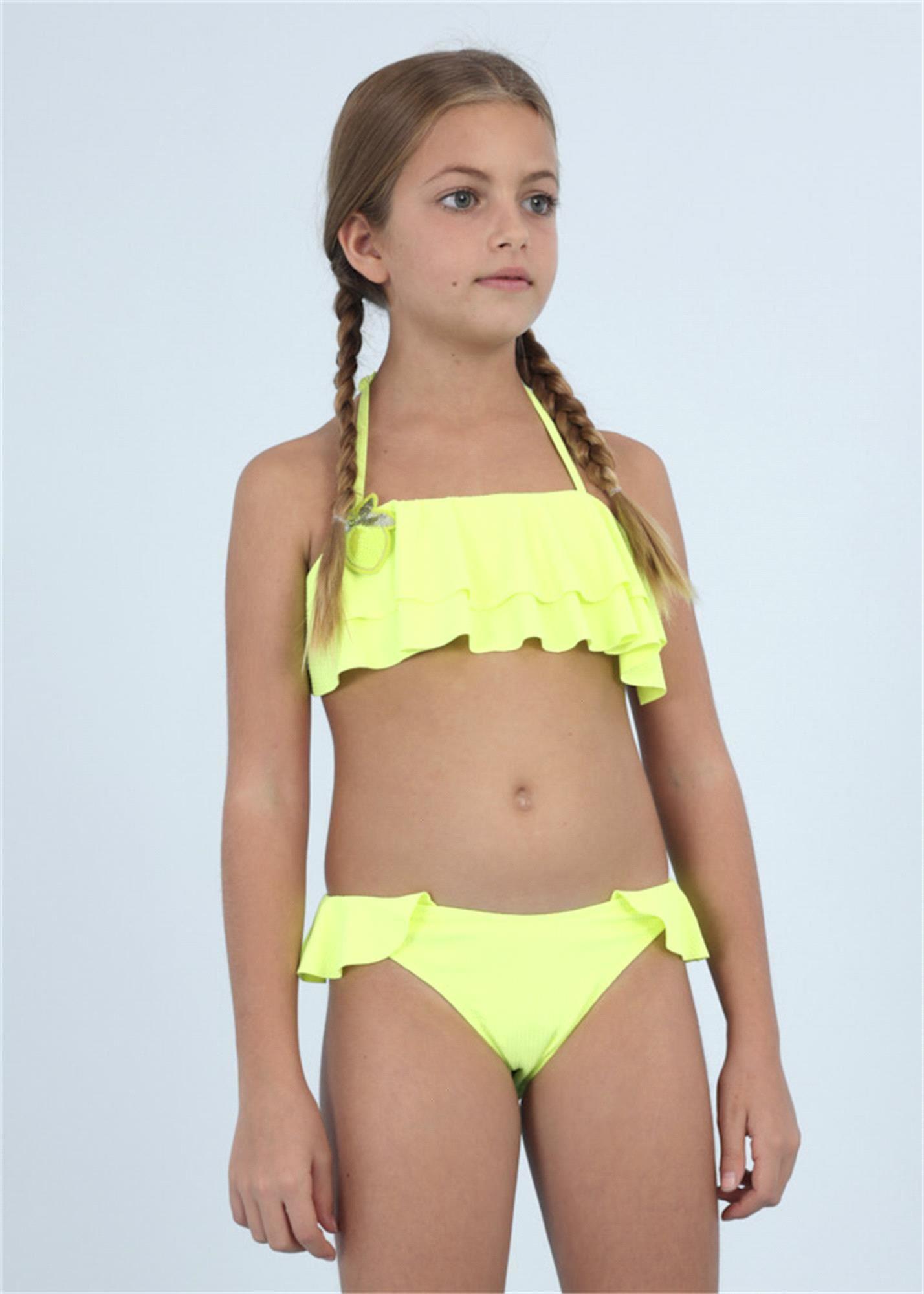 Mayoral Kız Çocuk Fırfırlı Bikini Sarı 6752