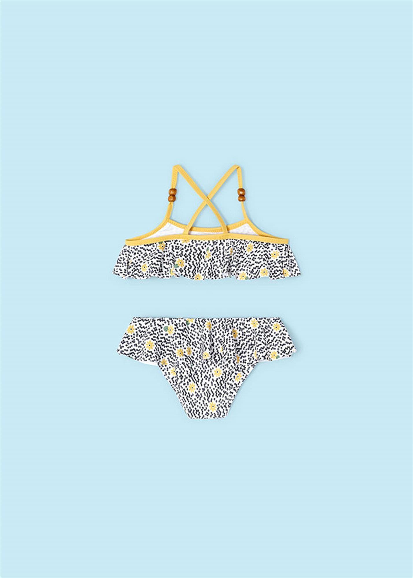 Mayoral Kız Çocuk Fırfırlı Bikini Takım Siyah Sarı 3712