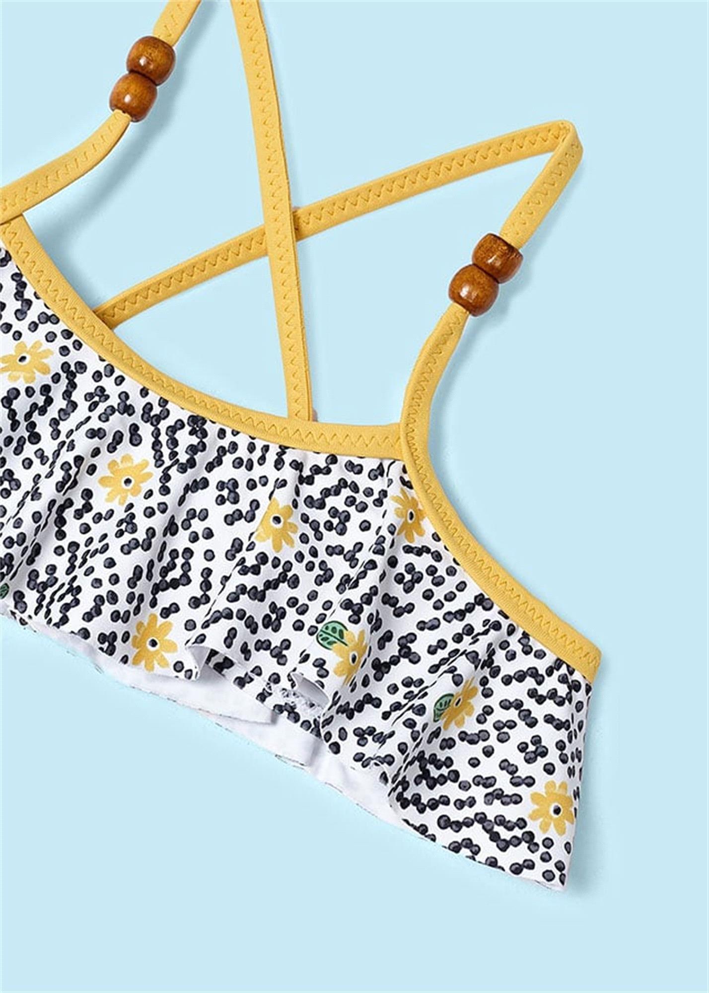 Mayoral Kız Çocuk Fırfırlı Bikini Takım Siyah Sarı 3712