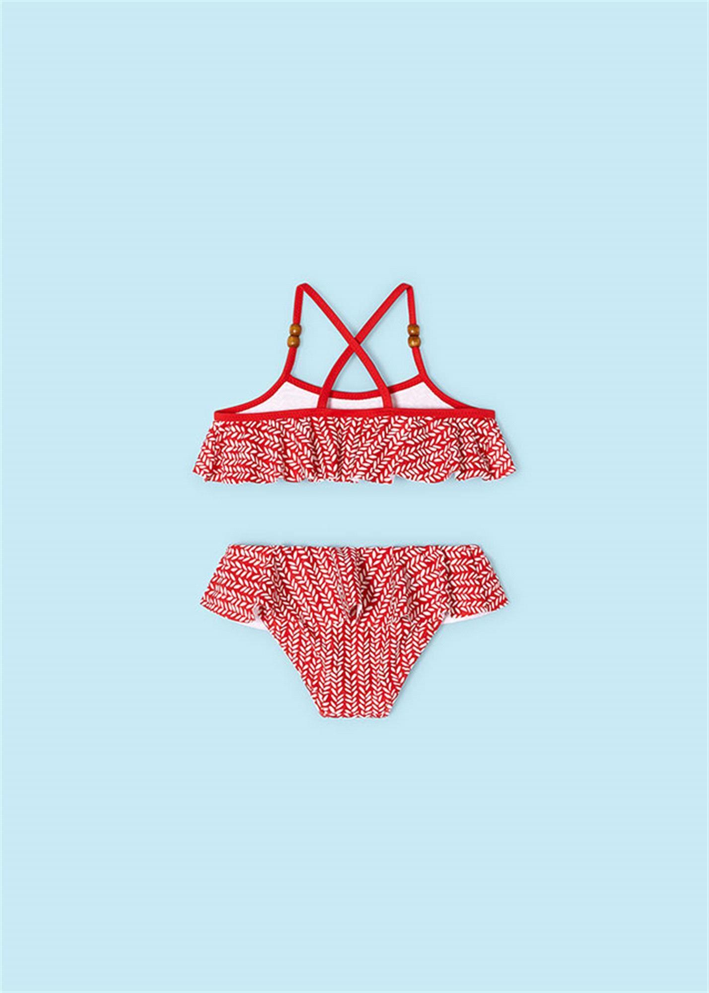 Mayoral Kız Çocuk Fırfırlı Bikini Takım Kırmızı 3712