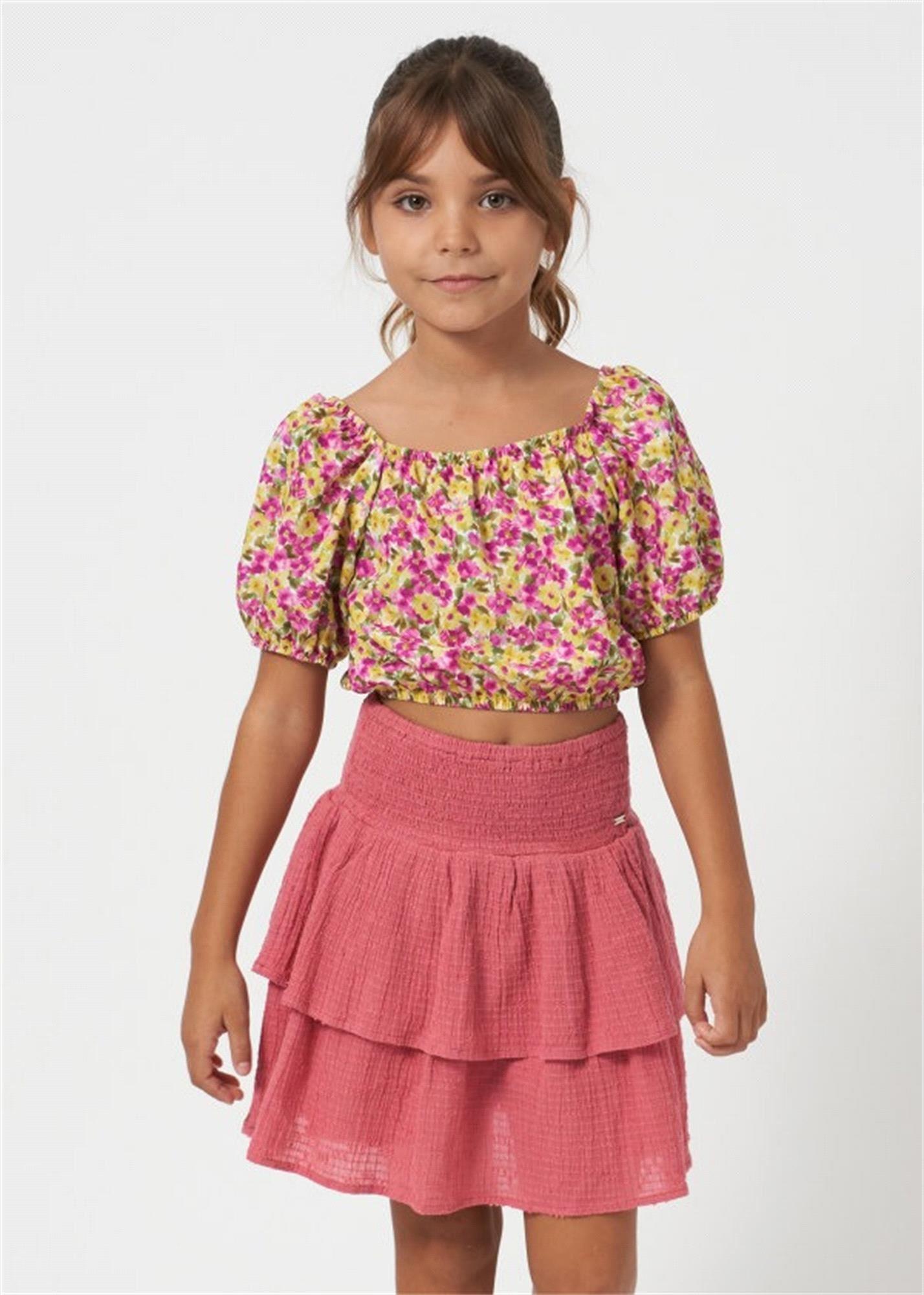 Mayoral Kız Çocuk Fırfırlı Etek Gül Kurusu 6970