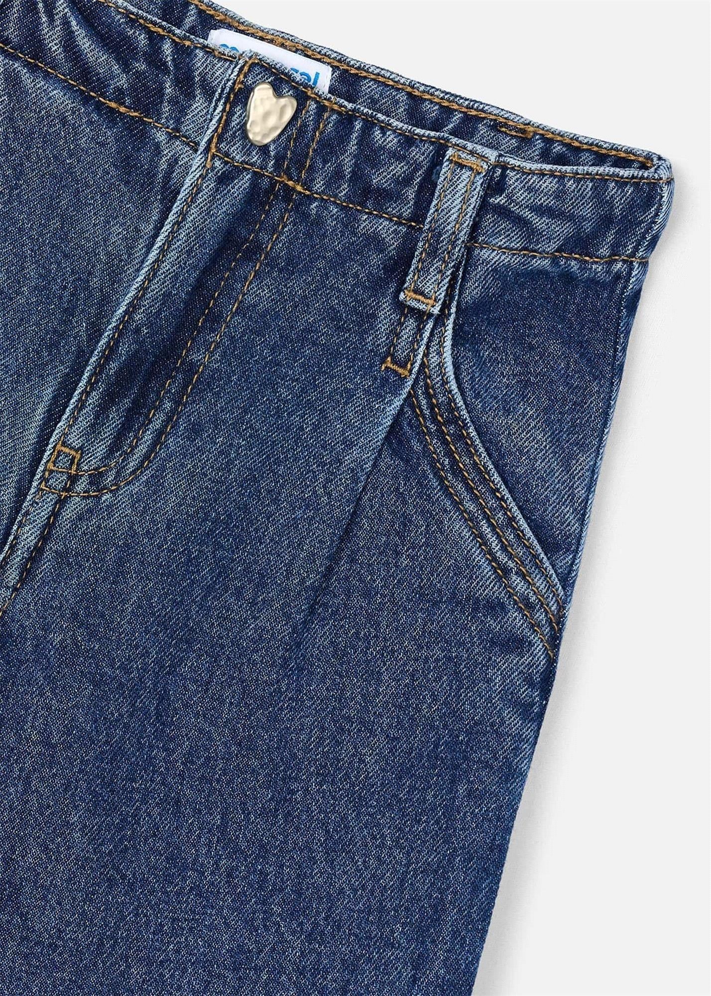 Mayoral Kız Çocuk Geniş Paça Kot Pantolon Mavi 4578