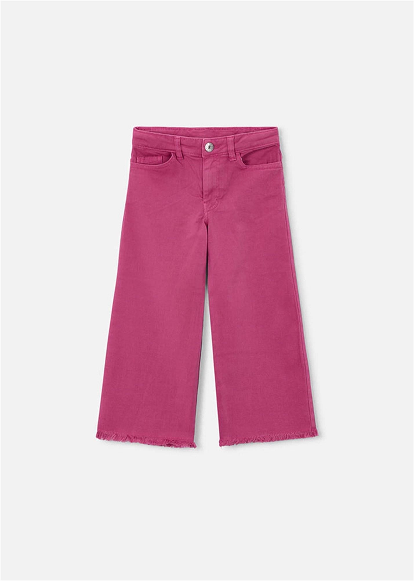 Mayoral Kız Çocuk Geniş Paçalı Gabardin Pantolon Pembe 3588
