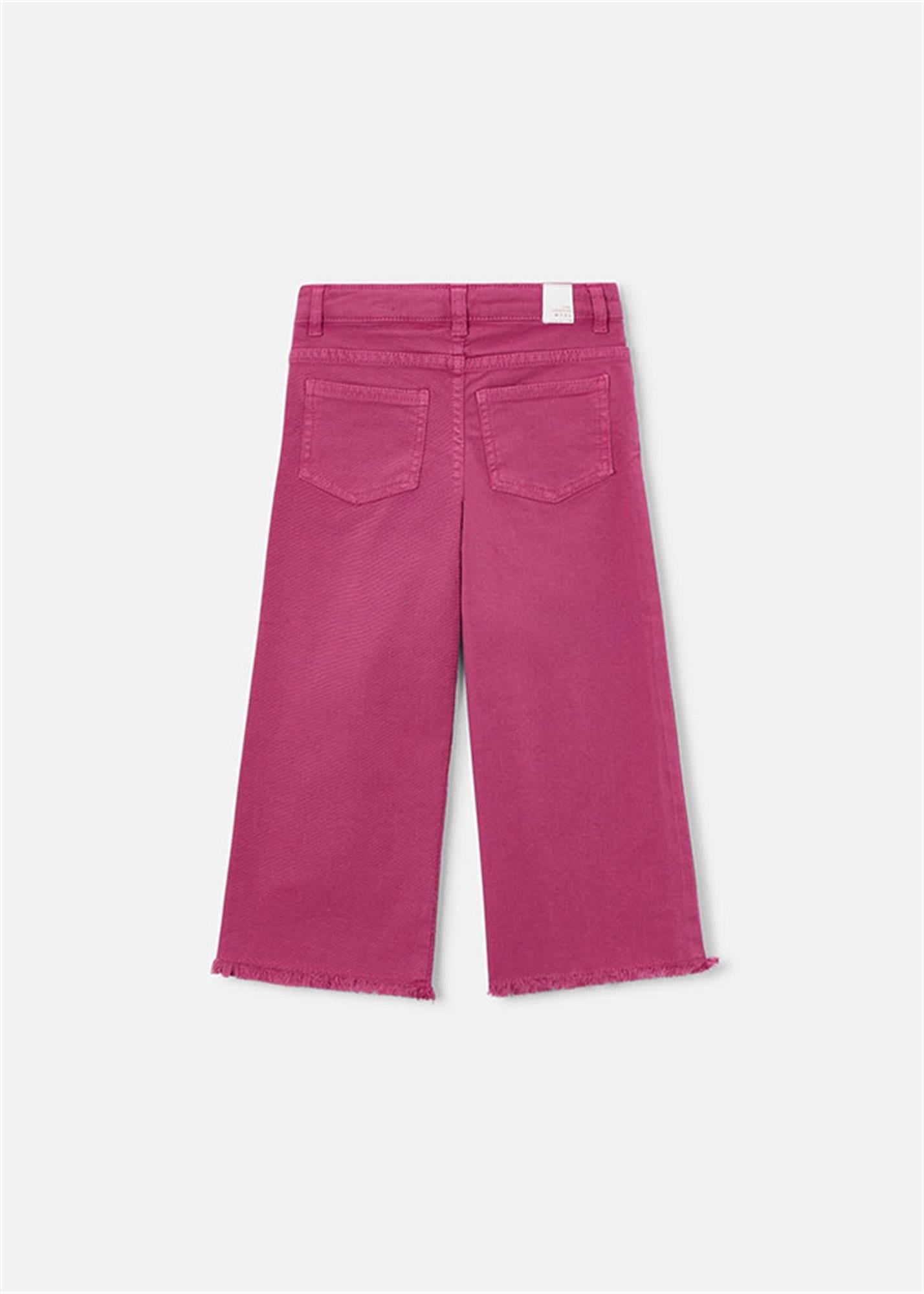 Mayoral Kız Çocuk Geniş Paçalı Gabardin Pantolon Pembe 3588
