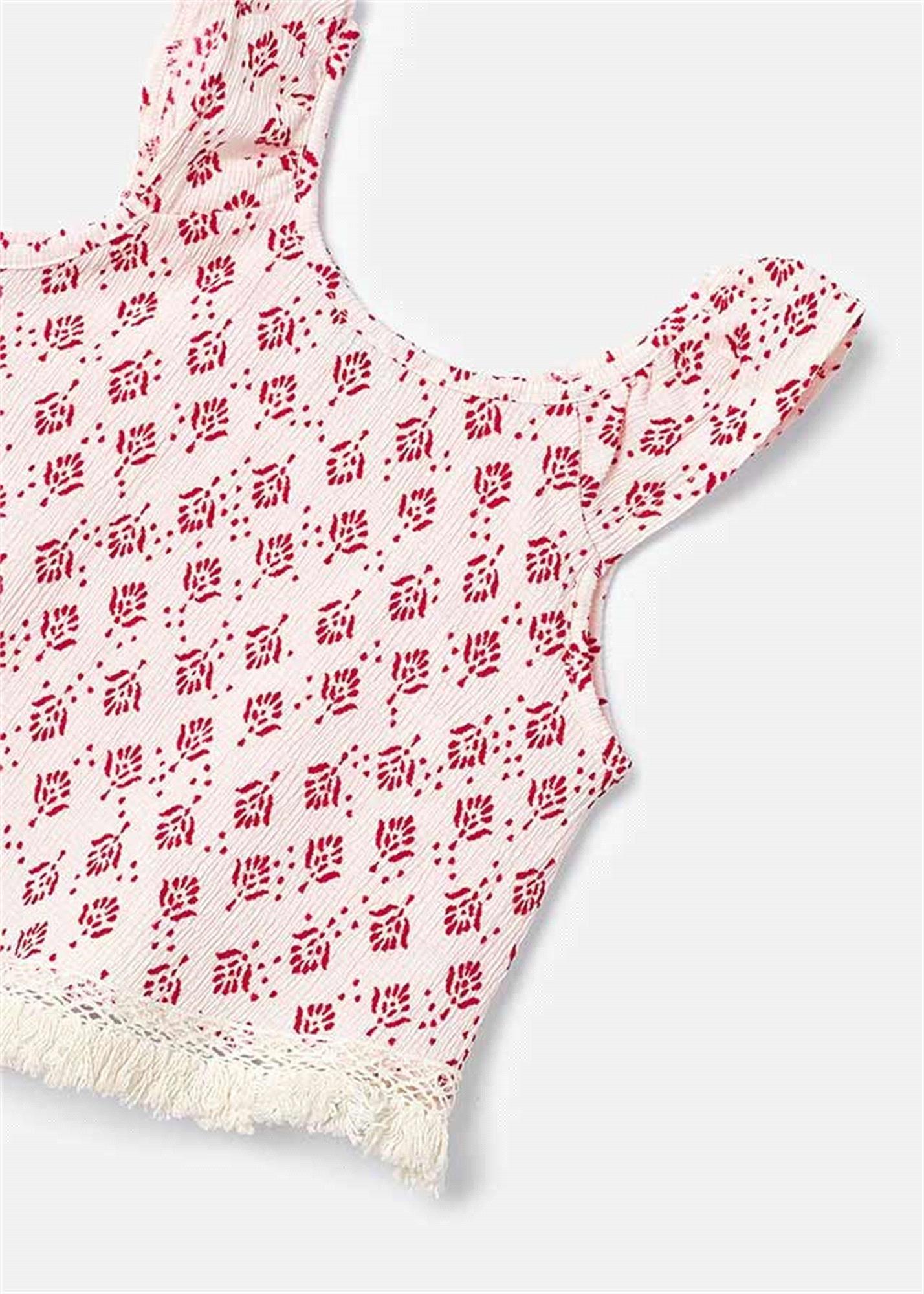 Mayoral Kız Çocuk Jakarlı Tişört Bej 3095