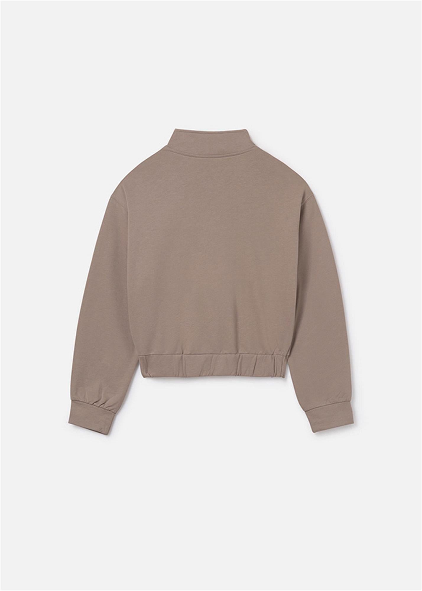 Mayoral Kız Çocuk Kabartmalı Sweatshirt Kahverengi 7424