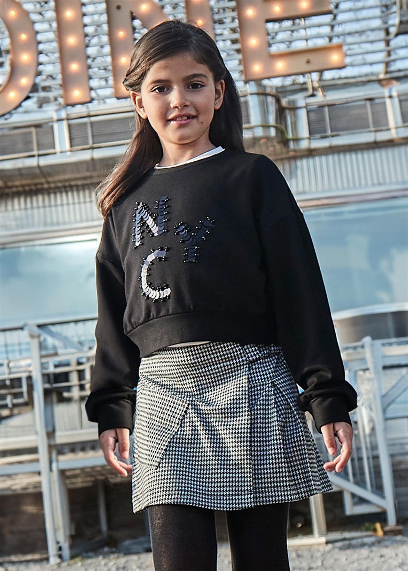 Mayoral Kız Çocuk Kazayağı Desenli Etek Siyah 7976