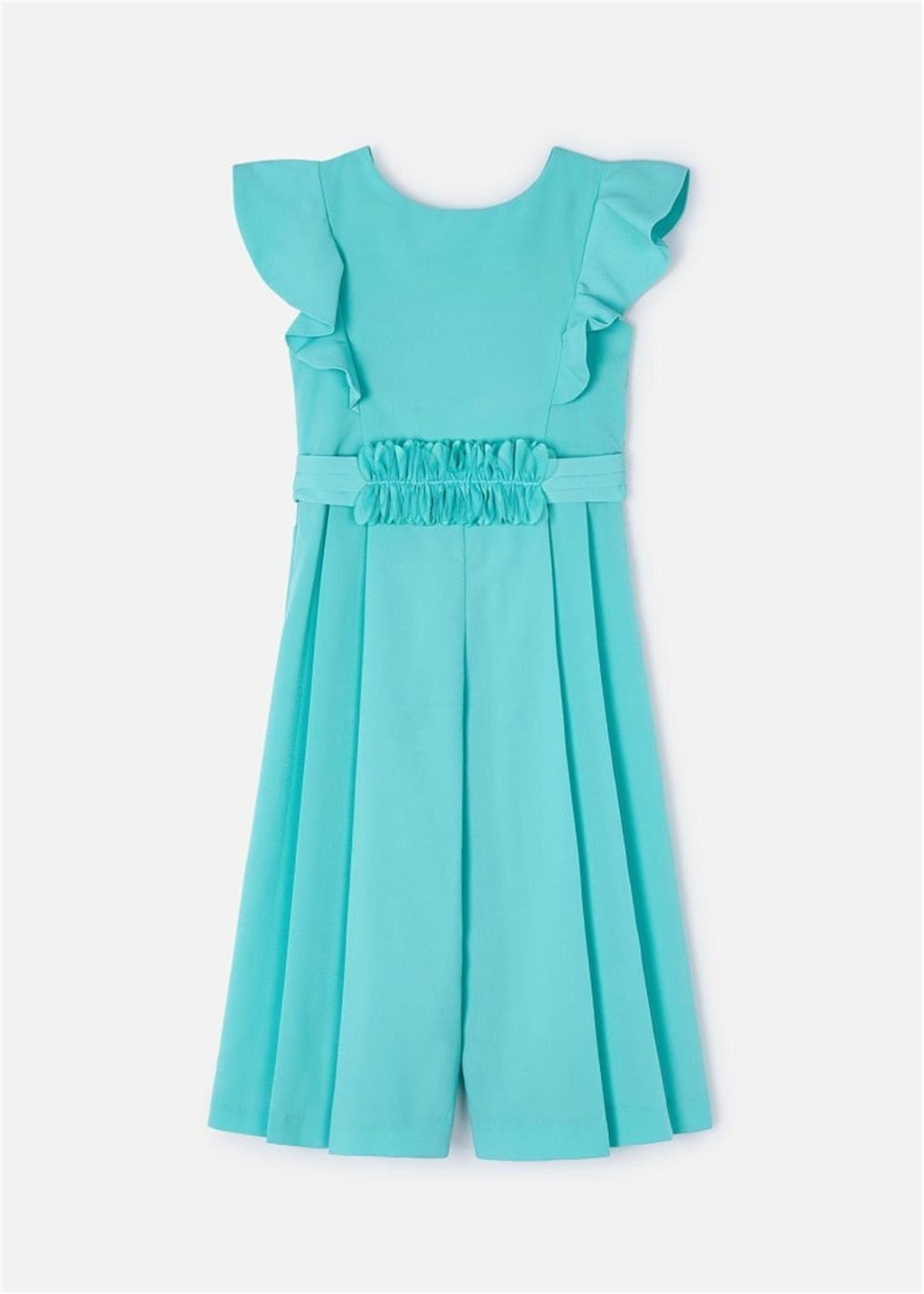 Mayoral Kız Çocuk Krep Kuşaklı Tulum Turkuaz 3857