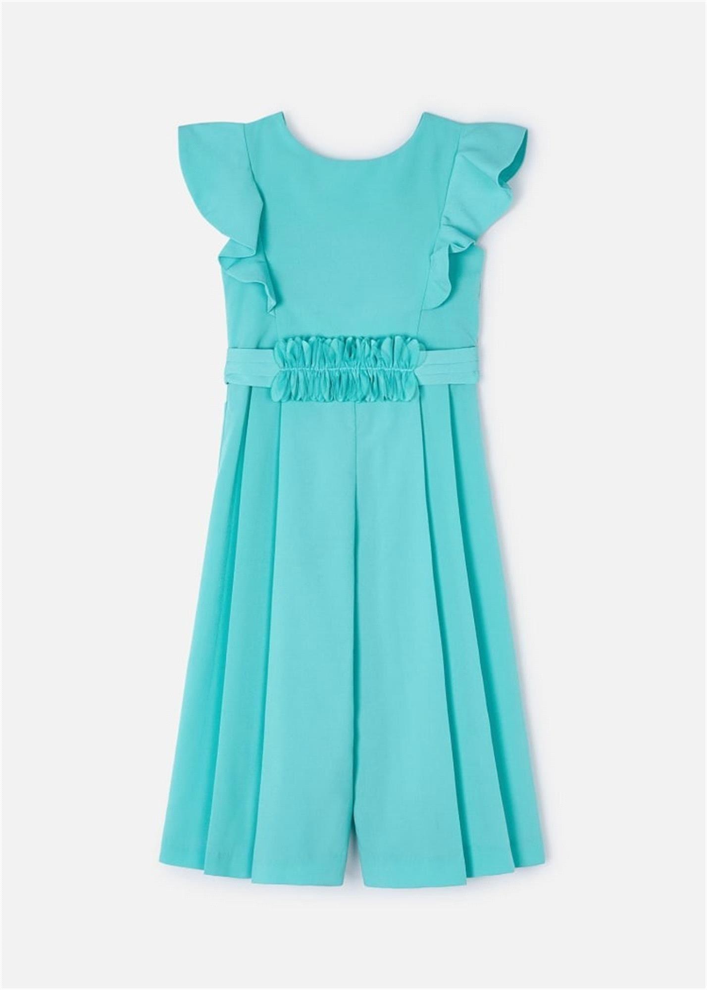 Mayoral Kız Çocuk Krep Kuşaklı Tulum Turkuaz 3857