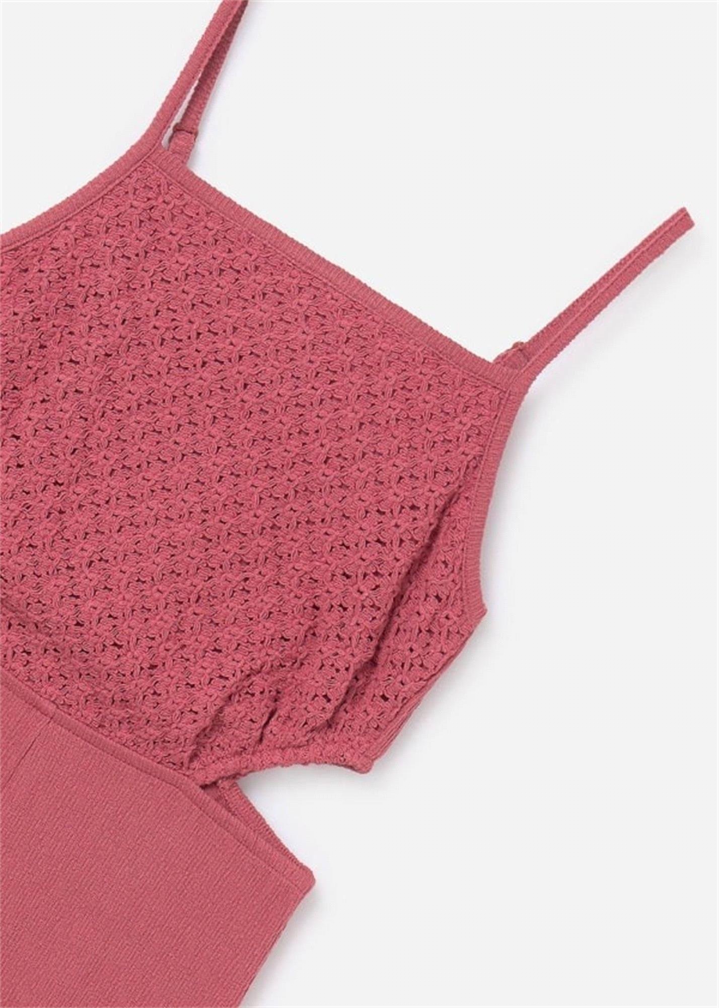 Mayoral Kız Çocuk Örgü Tulum Gül Kurusu 6859 