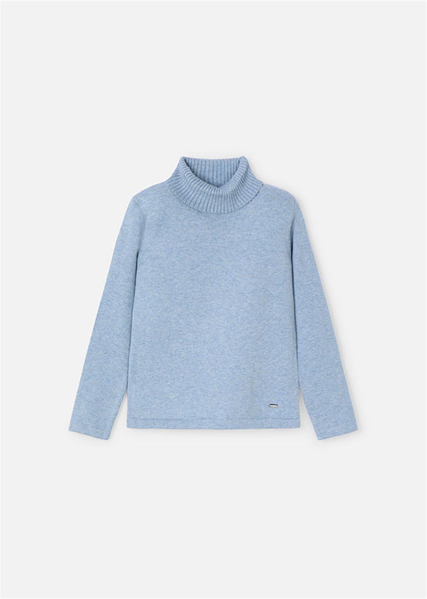 Mayoral Kız Çocuk Örme Balıkçı Yaka Kazak Mavi 313