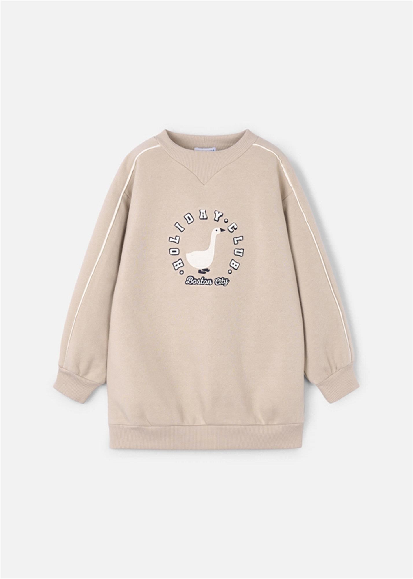 Mayoral Kız Çocuk Polar Peluş Elbise Bej 4931