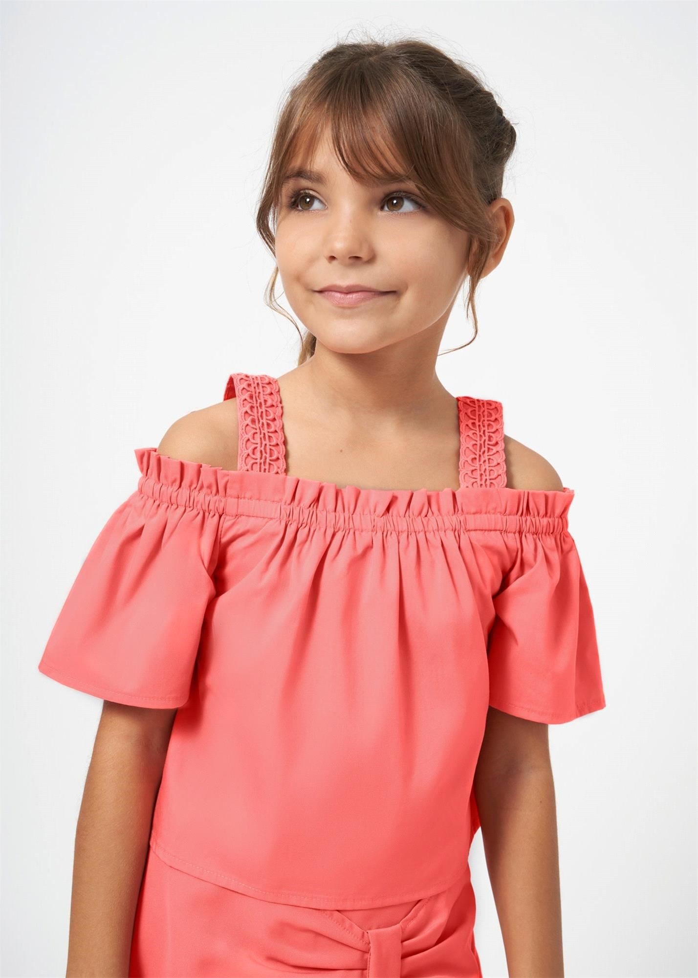 Mayoral Kız Çocuk Poplin Bluz Pembe 6101