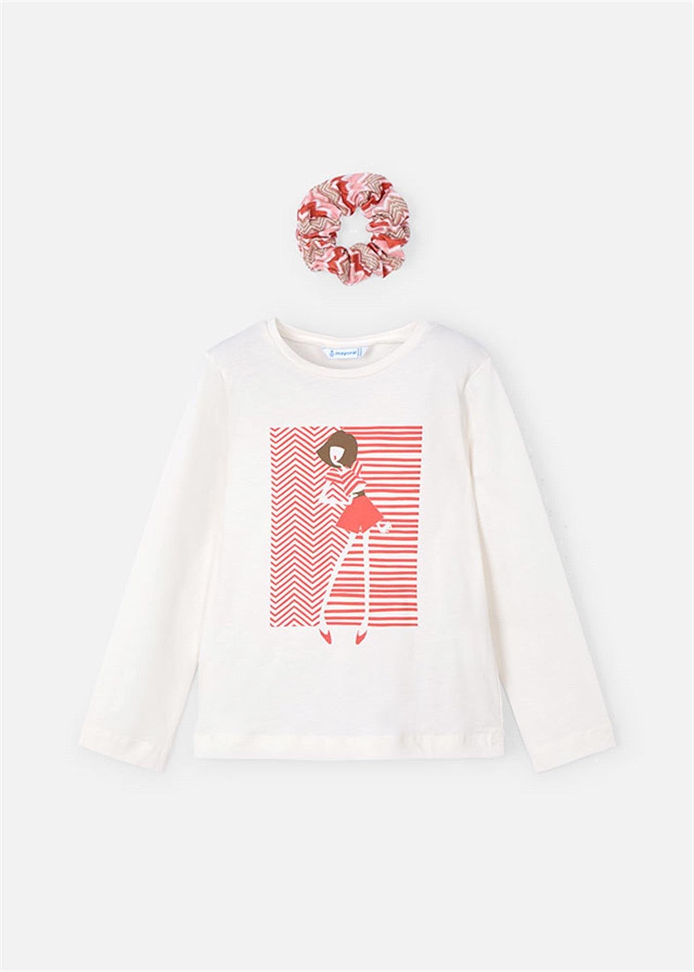 Mayoral Kız Çocuk Saç Tokalı Tişört Kemik 3016