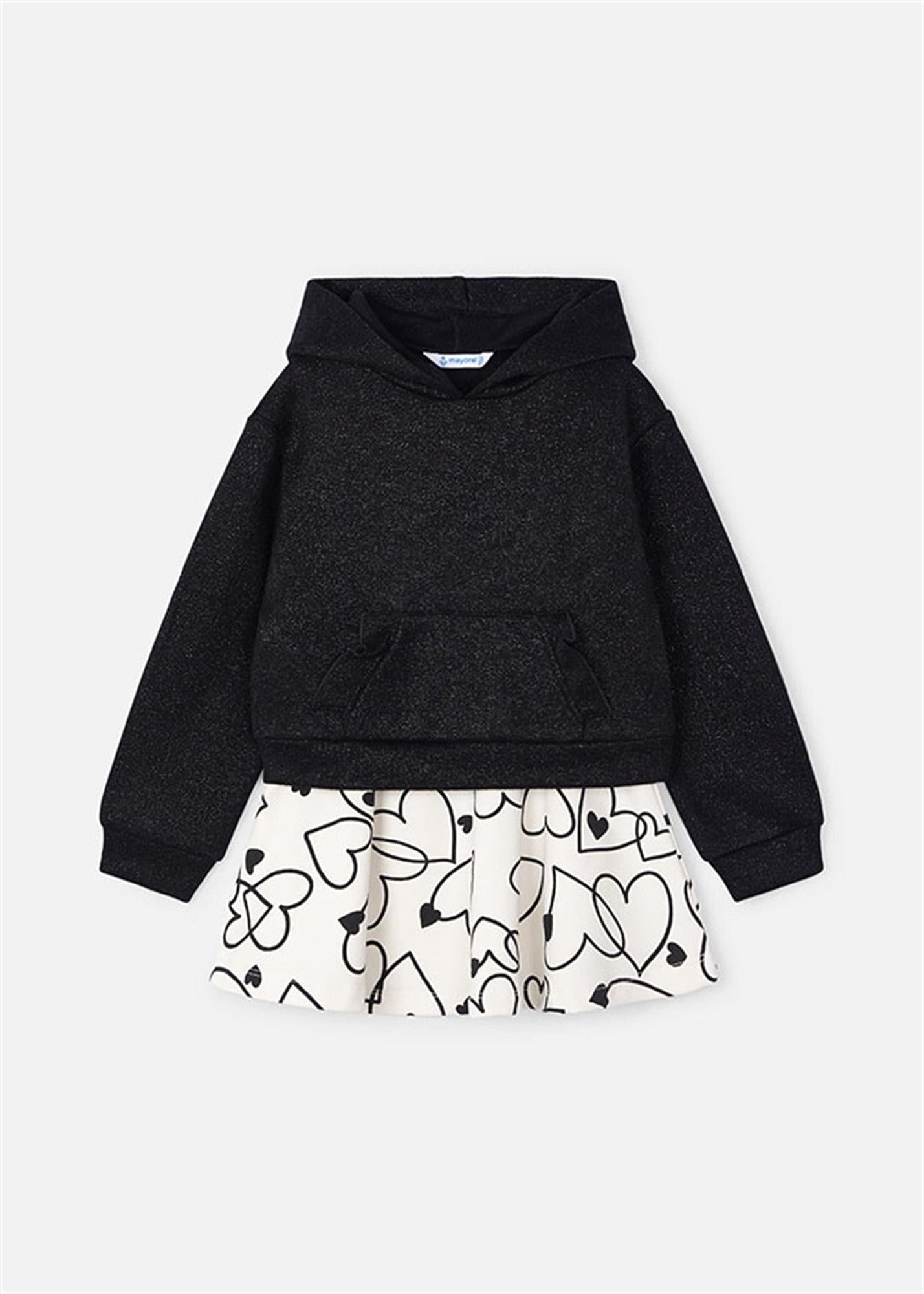 Mayoral Kız Çocuk Sweatshirt Etek Set Siyah 4936