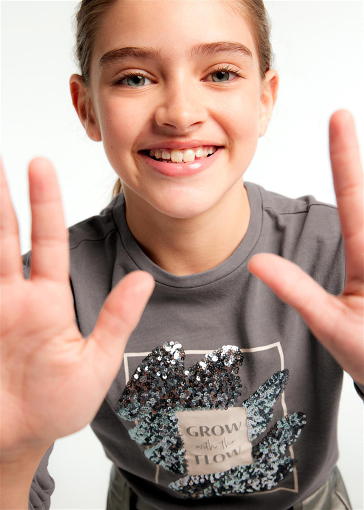 Mayoral Kız Çocuk Uzun Kollu Tişört Gri 7010