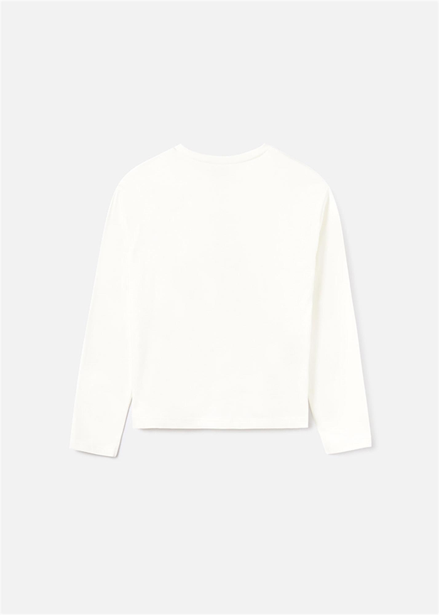 Mayoral Kız Çocuk Uzun Kollu Tişört Krem 7045