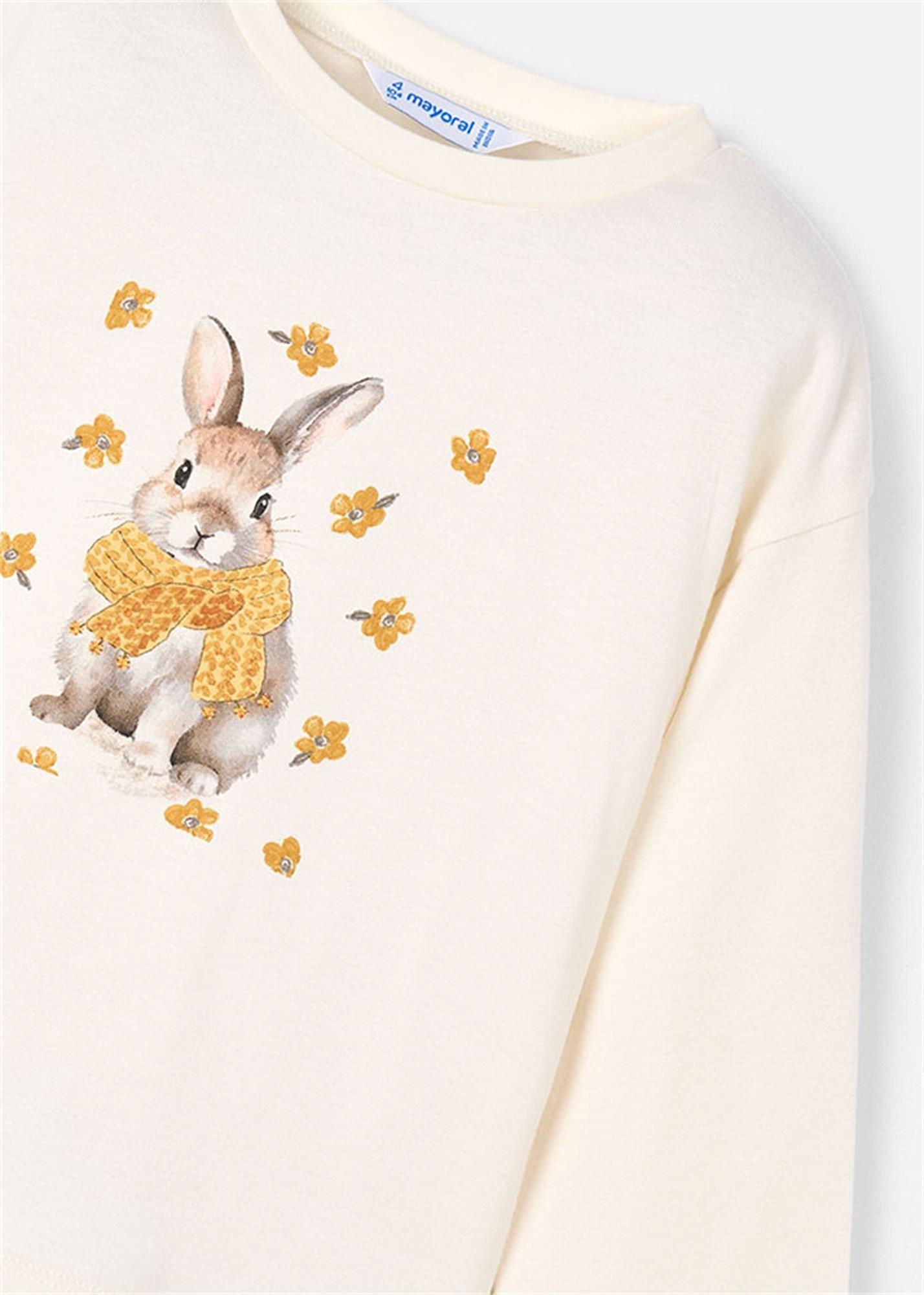 Mayoral Kız Çocuk Uzun Kollu Tişört Krem 4009