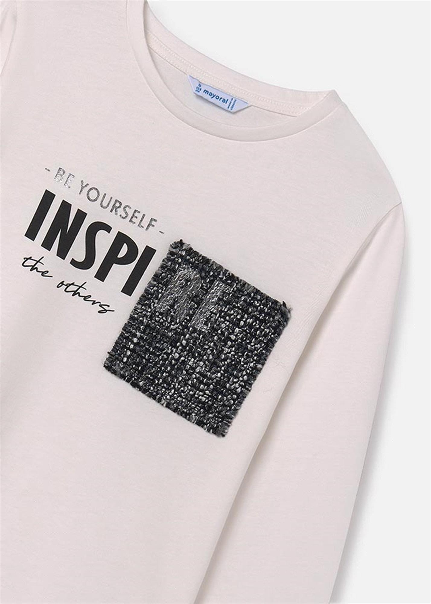 Mayoral Kız Çocuk Uzun Kollu Tişört Krem 7017