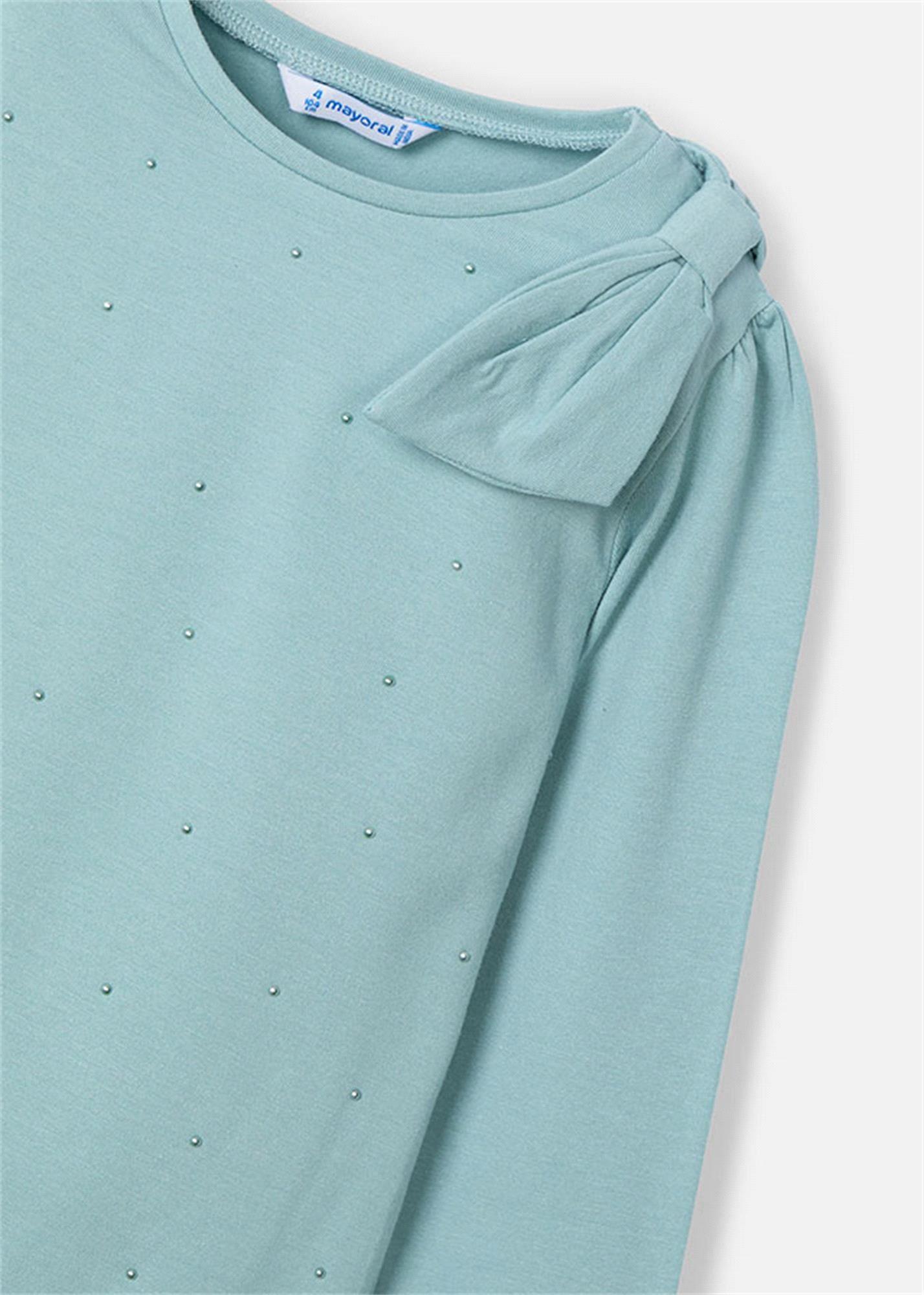 Mayoral Kız Çocuk Uzun Kollu Tişört Mint Yeşil 4064