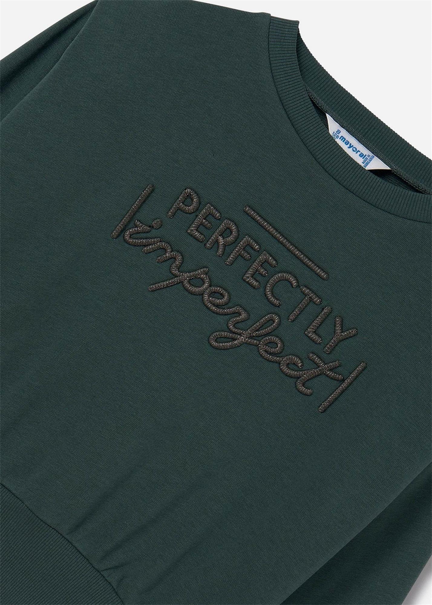 Mayoral Kız Çocuk Vatkalı Sweatshirt Yeşil 7468