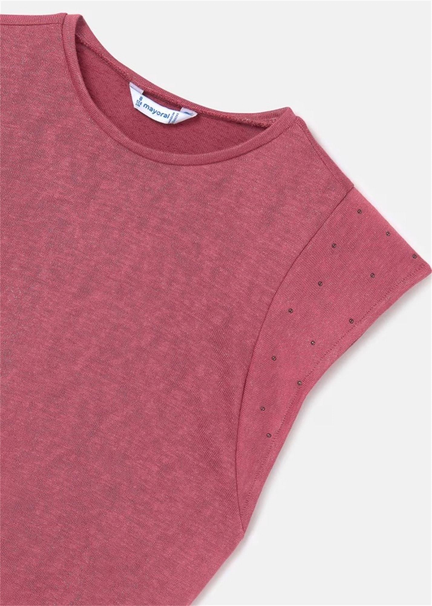 Mayoral Kız Çocuk Zımbalı Tişört Gül Kurusu 6019