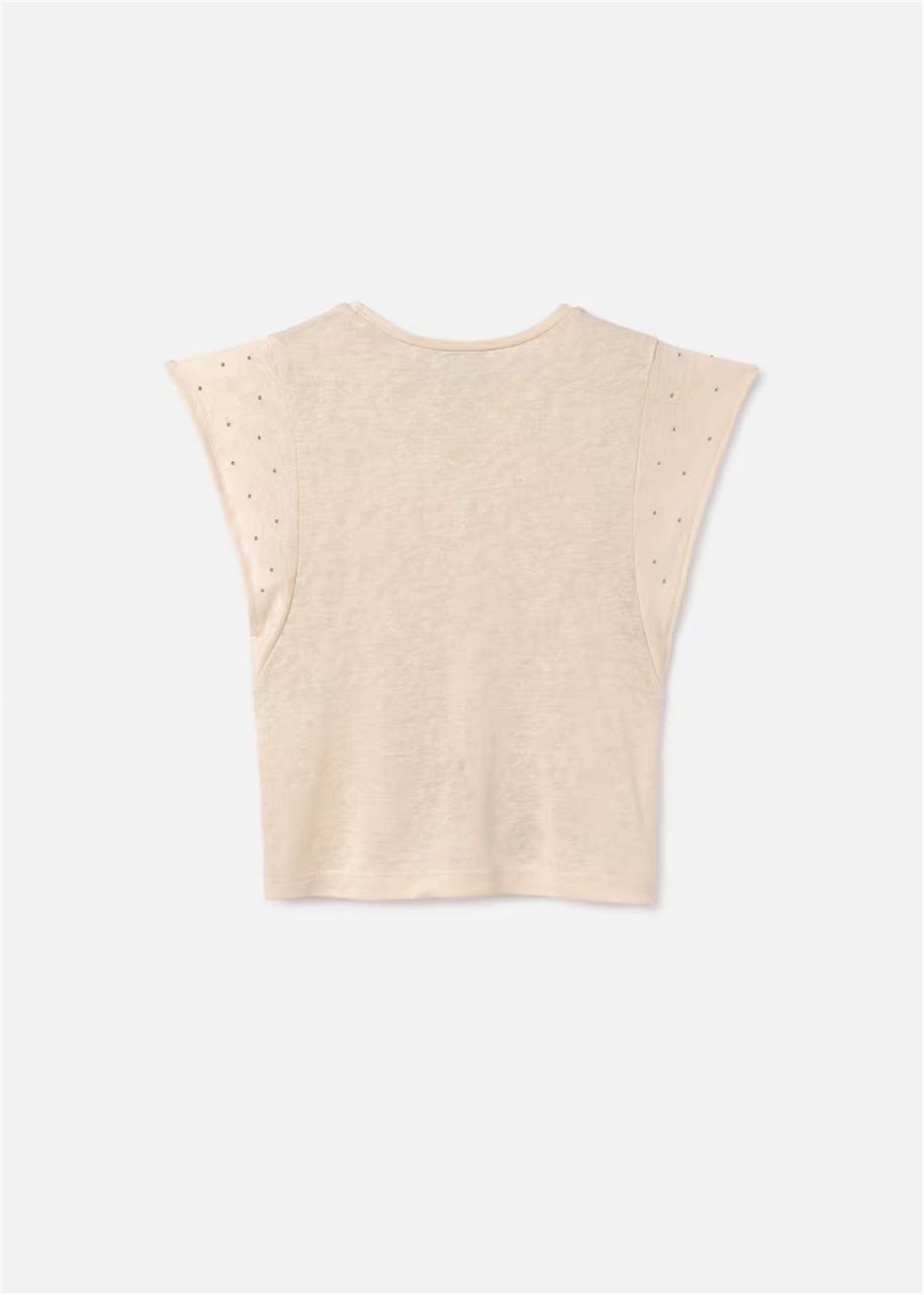 Mayoral Kız Çocuk Zımbalı Tişört Krem 6019